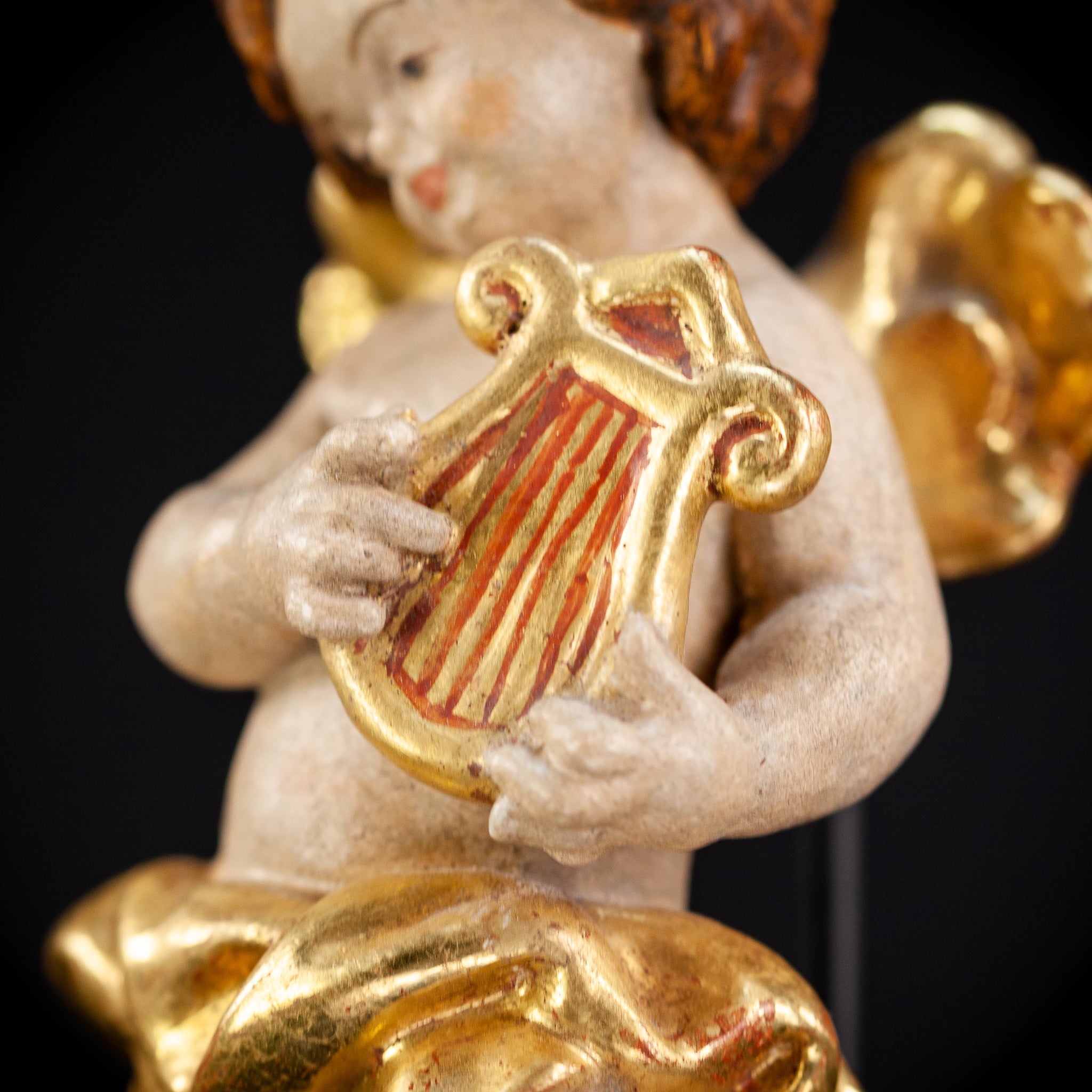 Angel Wood Carving Sculpture | Vintage 6" / 15 cm