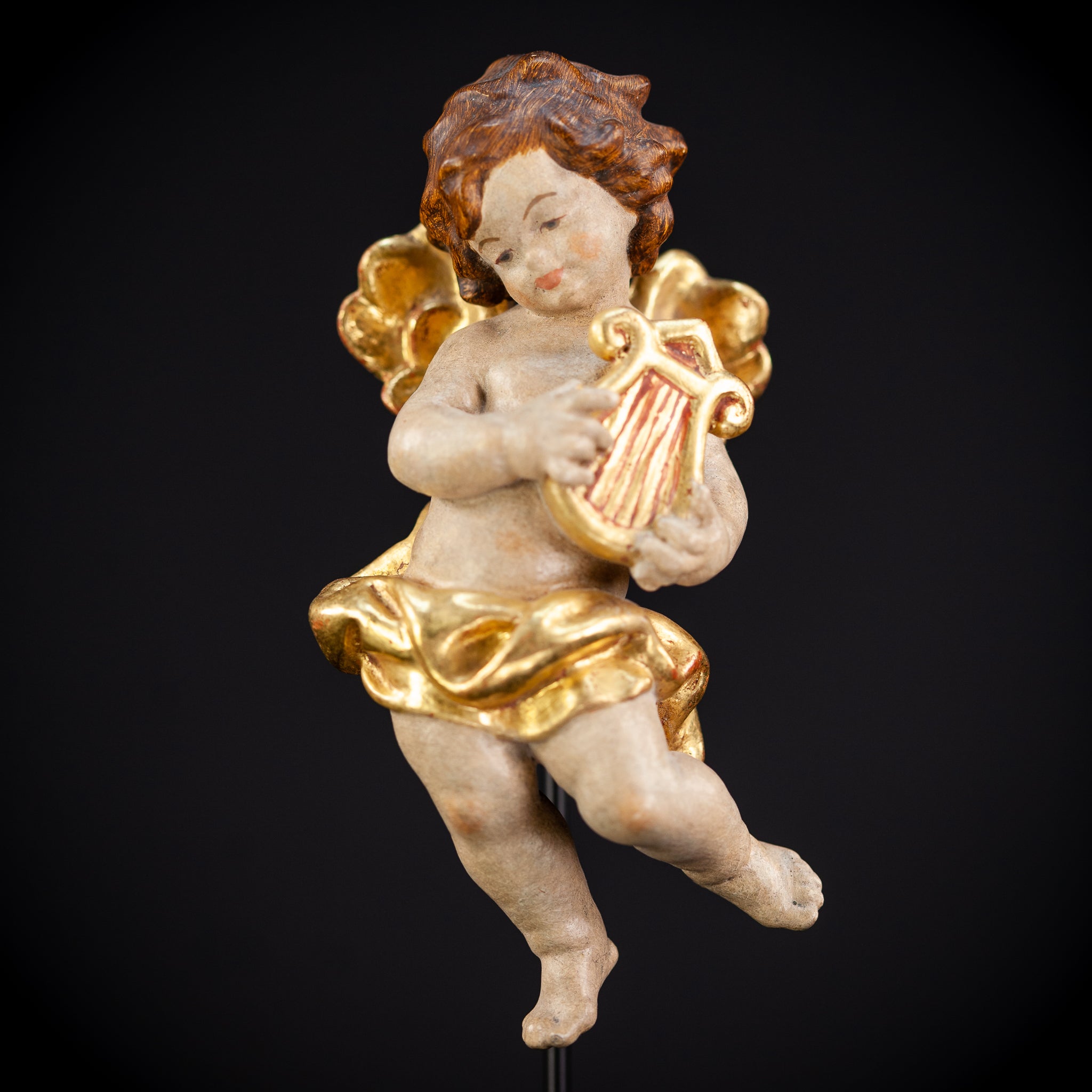 Angel Wood Carving Sculpture | Vintage 6" / 15 cm