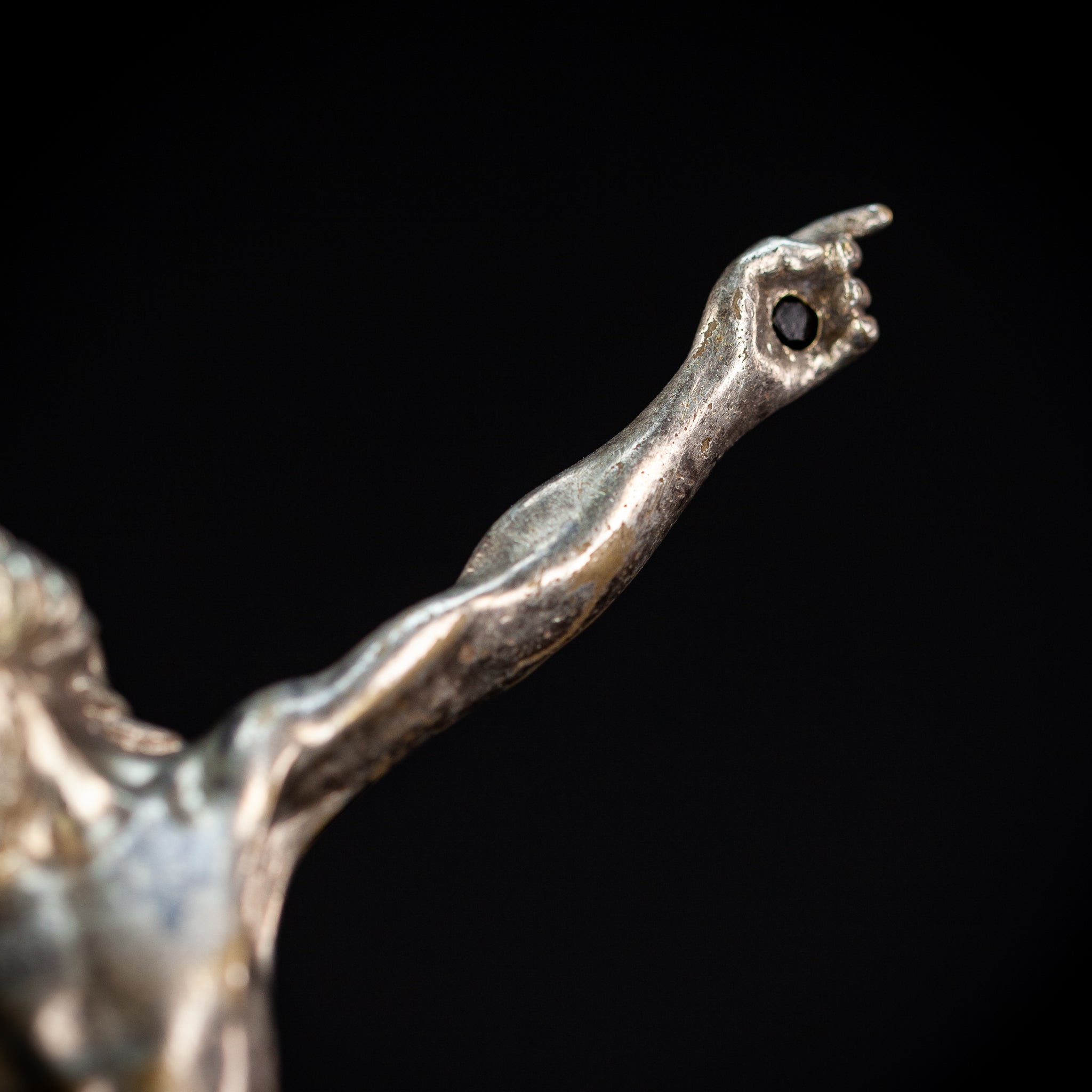 Corpus Christi Silver Plated Bronze Sculpture | Antique 1700s