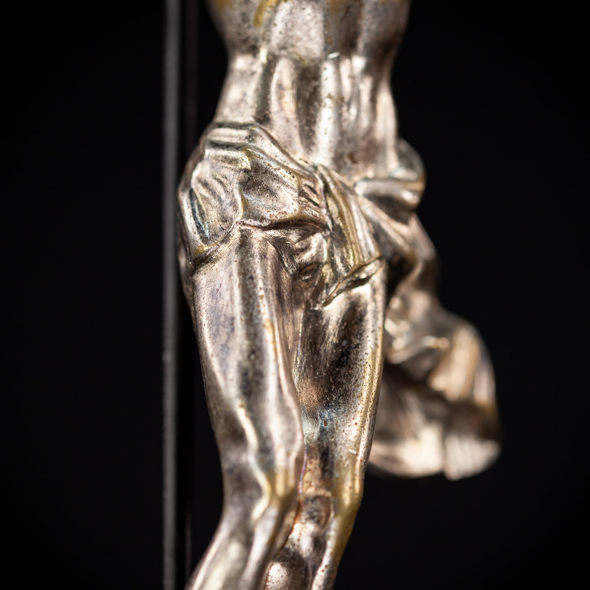 Corpus Christi Silver Plated Bronze Sculpture | Antique 1700s