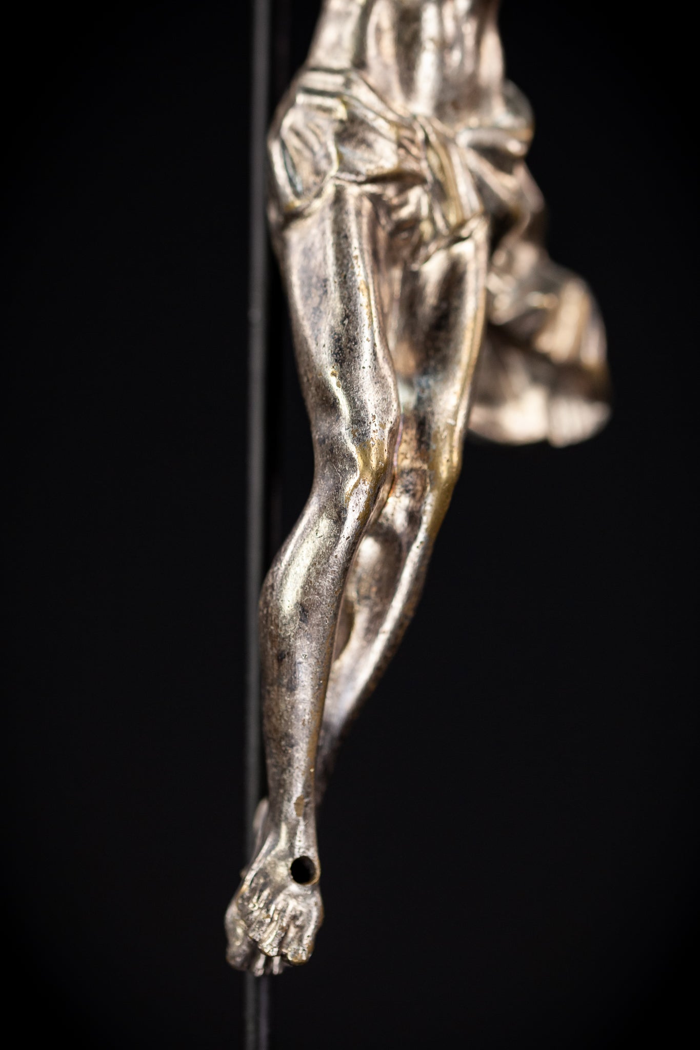 Corpus Christi Silver Plated Bronze Sculpture | Antique 1700s