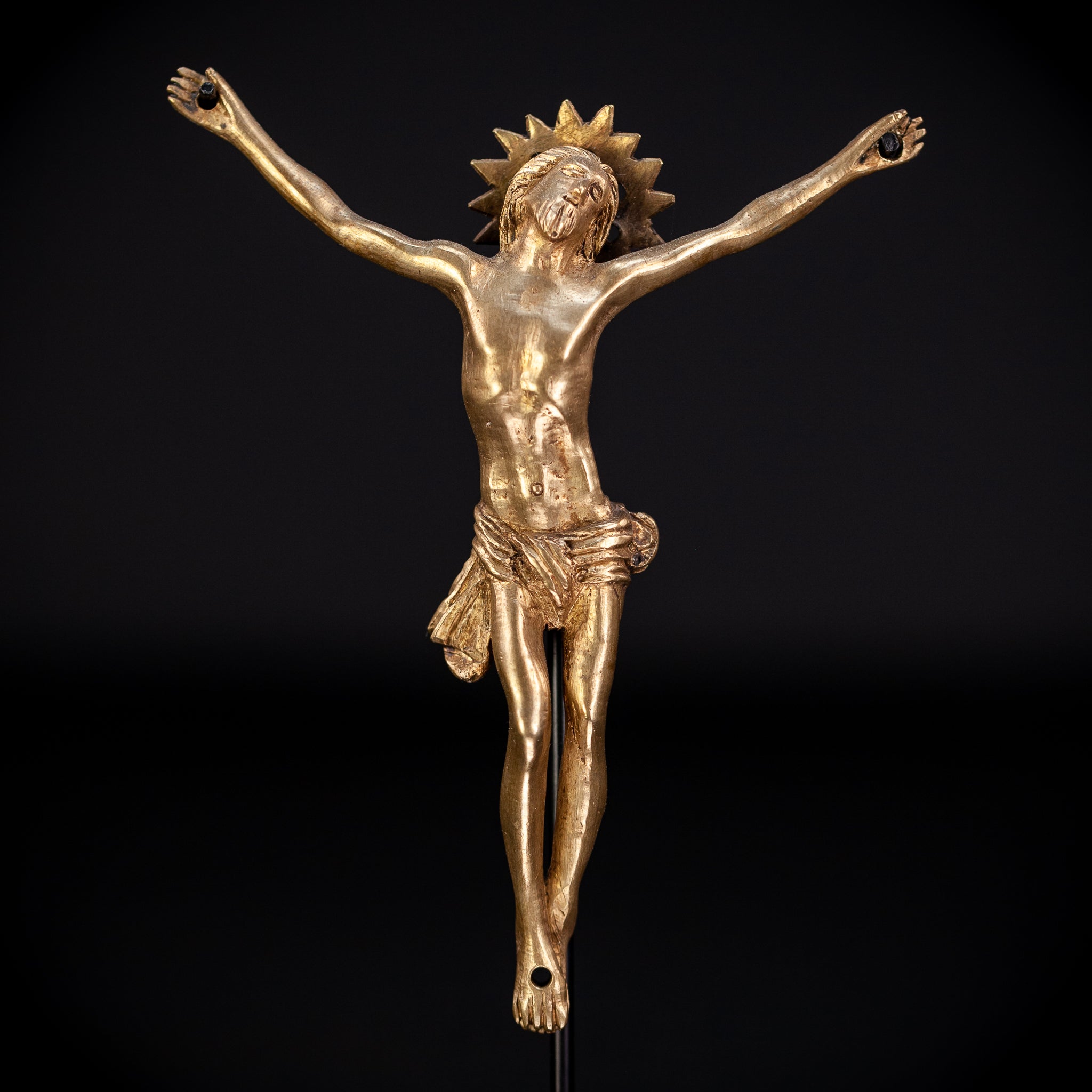 Corpus Christi Bronze Sculpture | 1600s Antique 5.1" / 13 cm