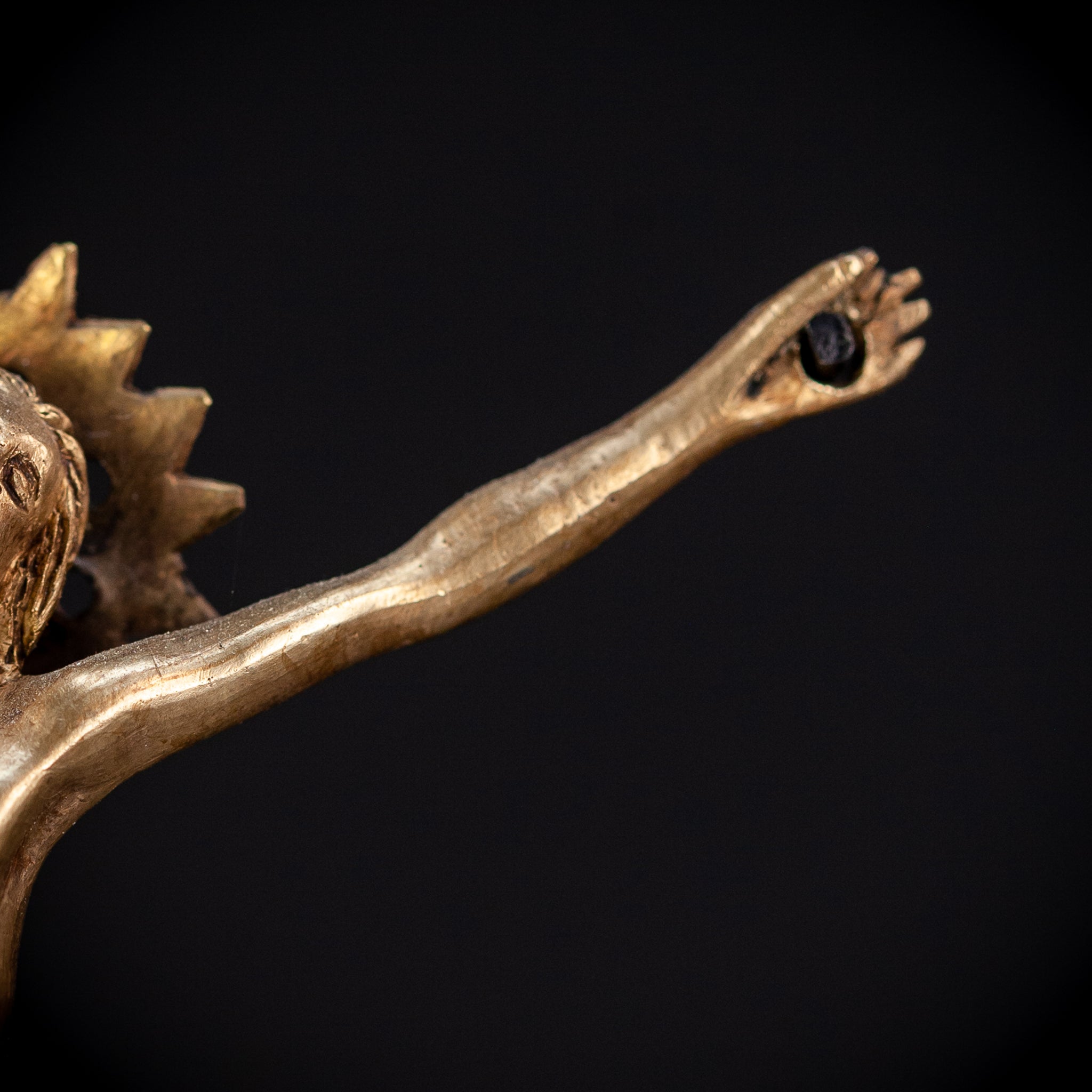 Corpus Christi Bronze Sculpture | 1600s Antique 5.1" / 13 cm