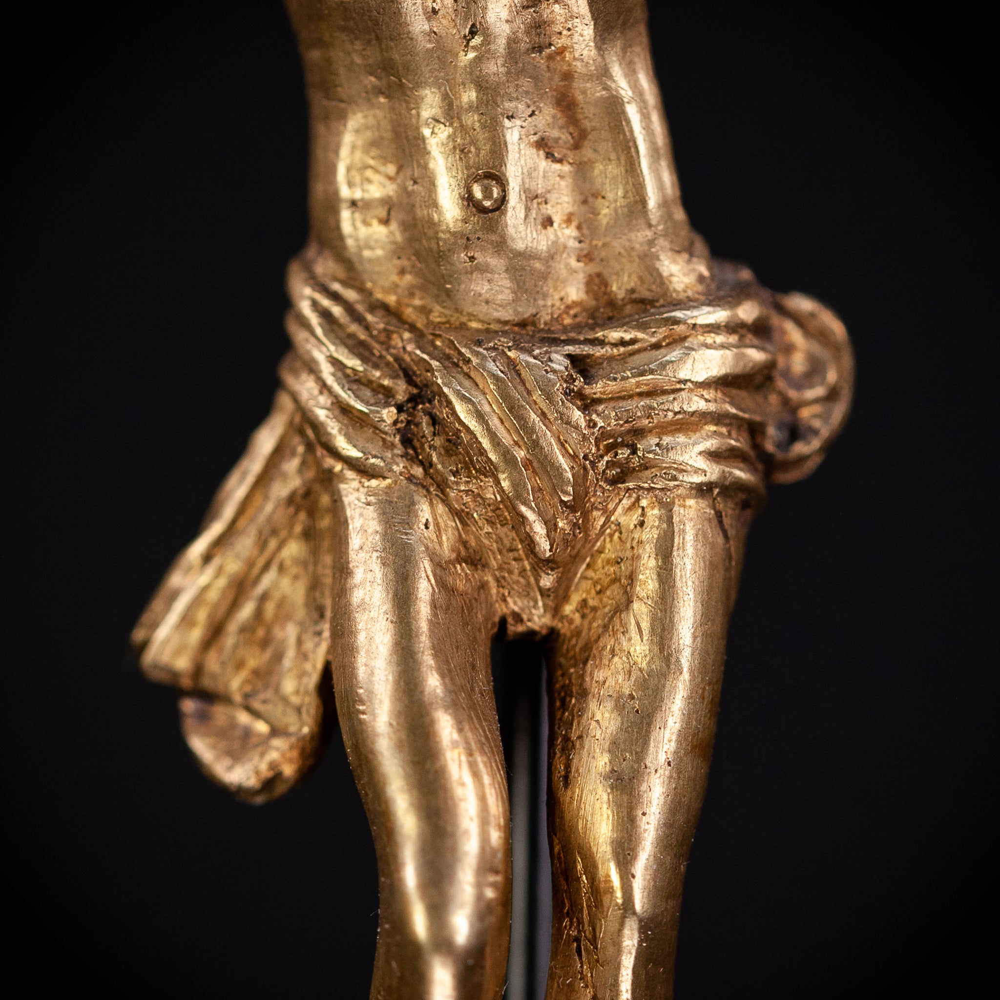 Corpus Christi Bronze Sculpture | 1600s Antique 5.1" / 13 cm