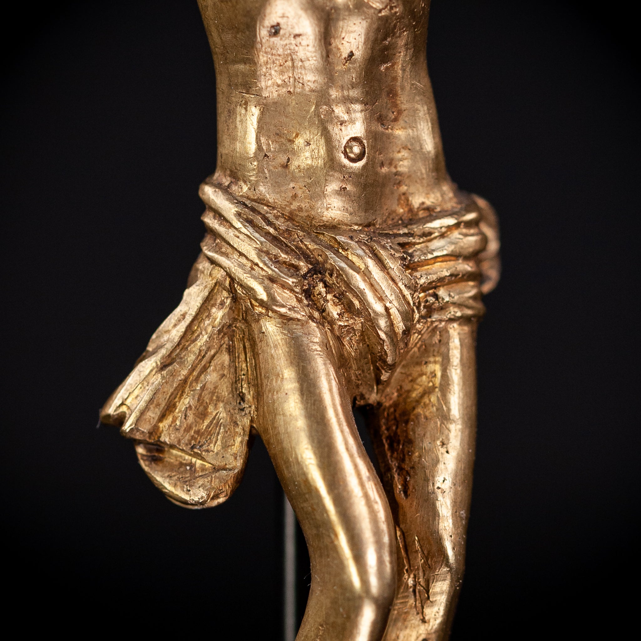 Corpus Christi Bronze Sculpture | 1600s Antique 5.1" / 13 cm