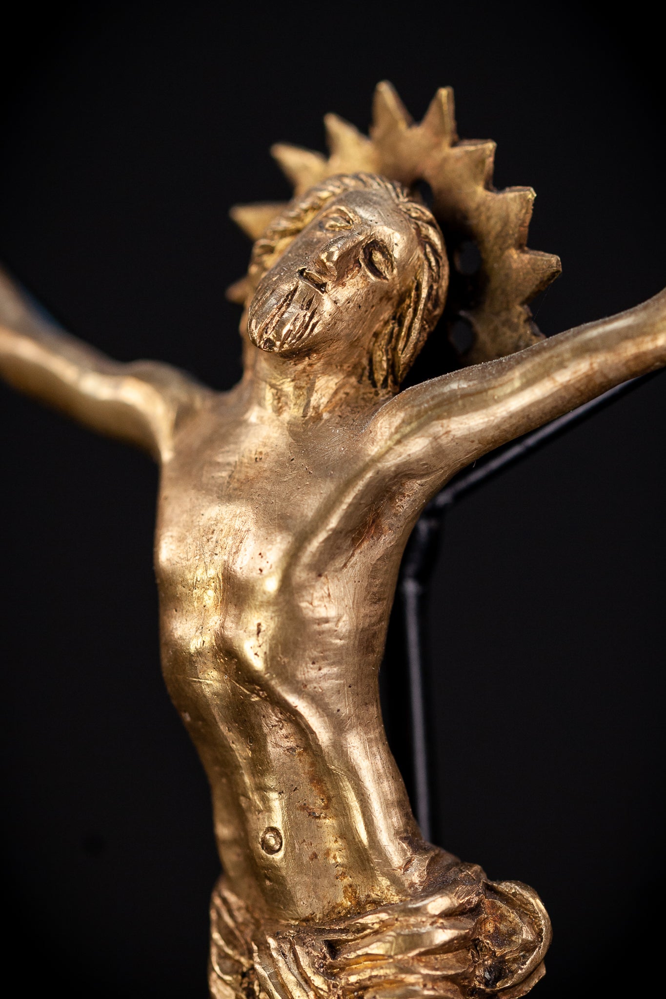 Corpus Christi Bronze Sculpture | 1600s Antique 5.1" / 13 cm