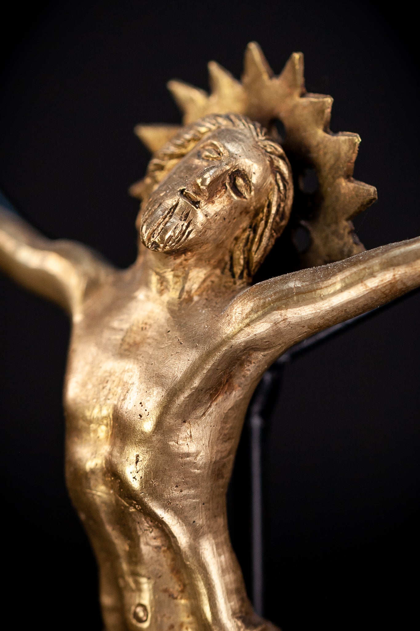 Corpus Christi Bronze Sculpture | 1600s Antique 5.1" / 13 cm