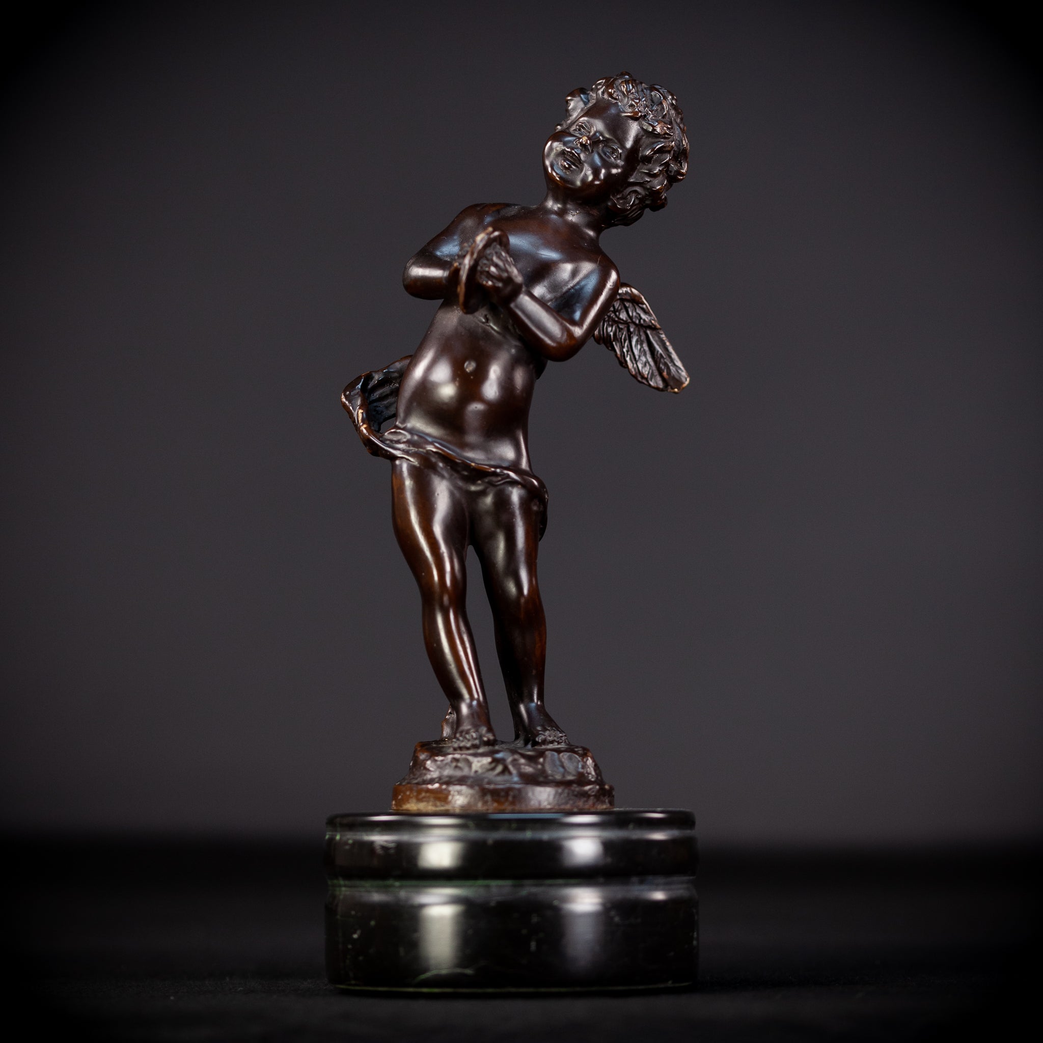 Angel Bronze Sculpture by A Moreau | Antique 11" / 28 cm