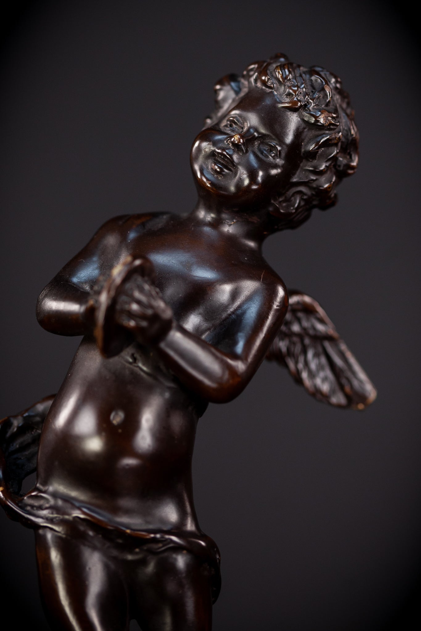 Angel Bronze Sculpture by A Moreau | Antique 11" / 28 cm