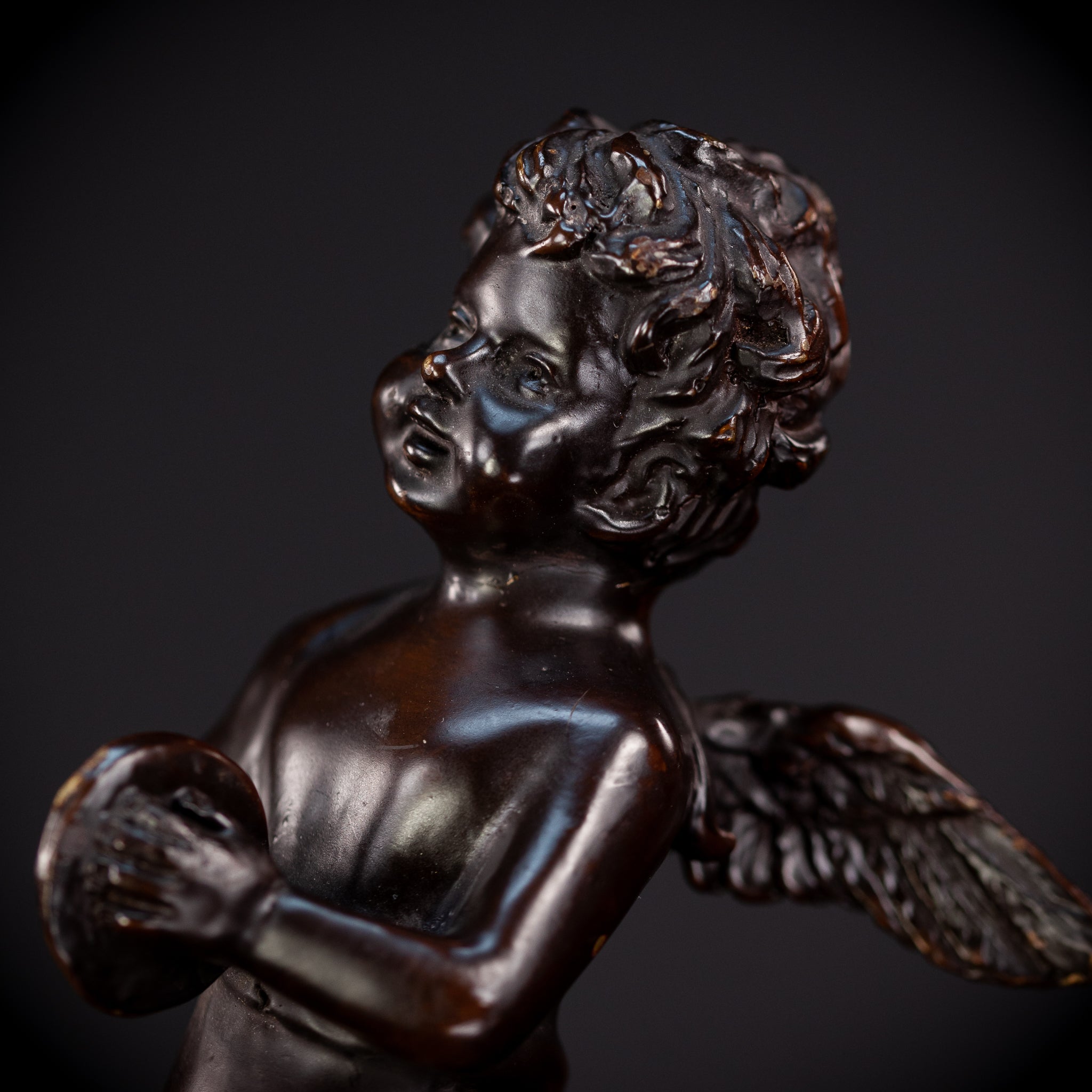 Angel Bronze Sculpture by A Moreau | Antique 11" / 28 cm