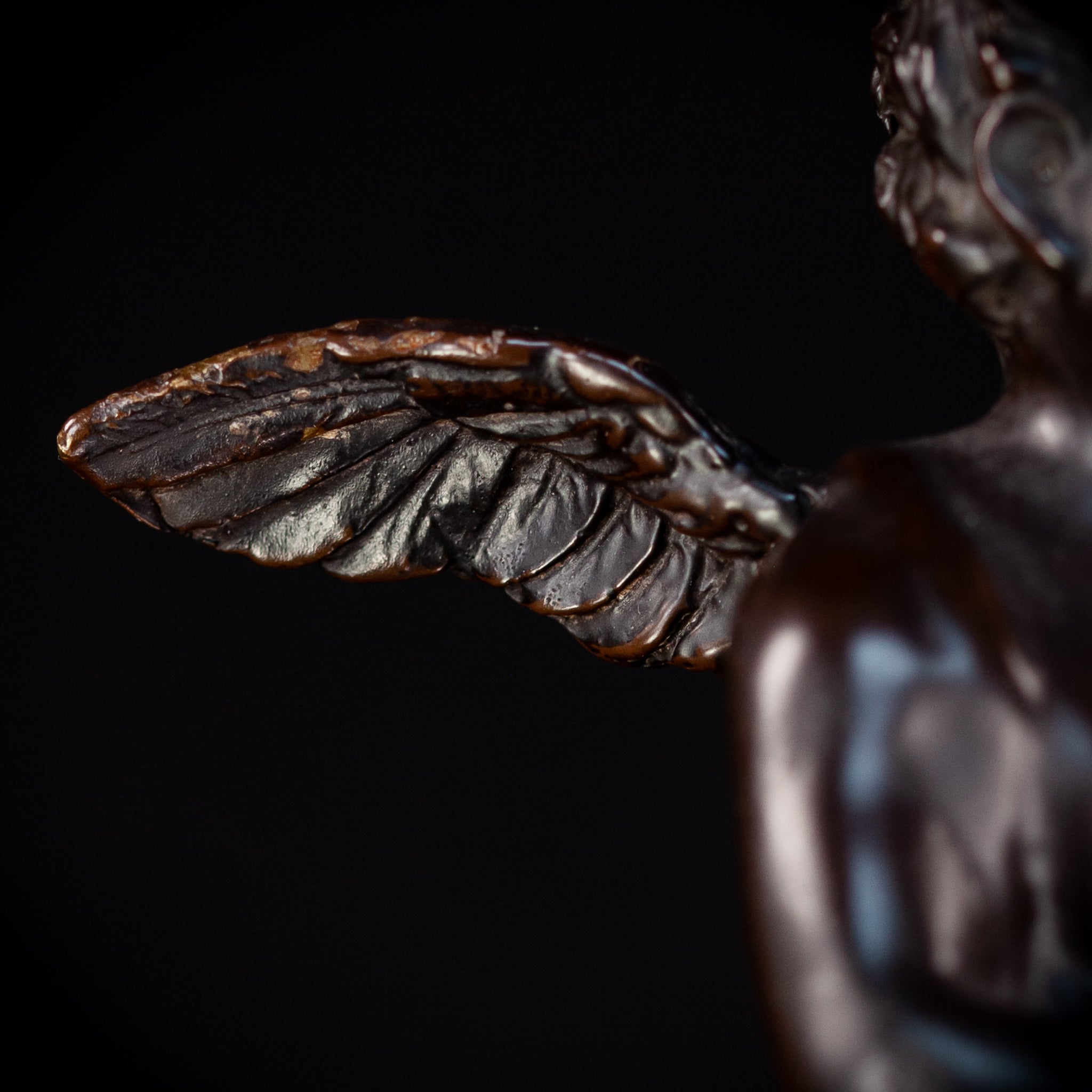 Angel Bronze Sculpture by A Moreau | Antique 11" / 28 cm