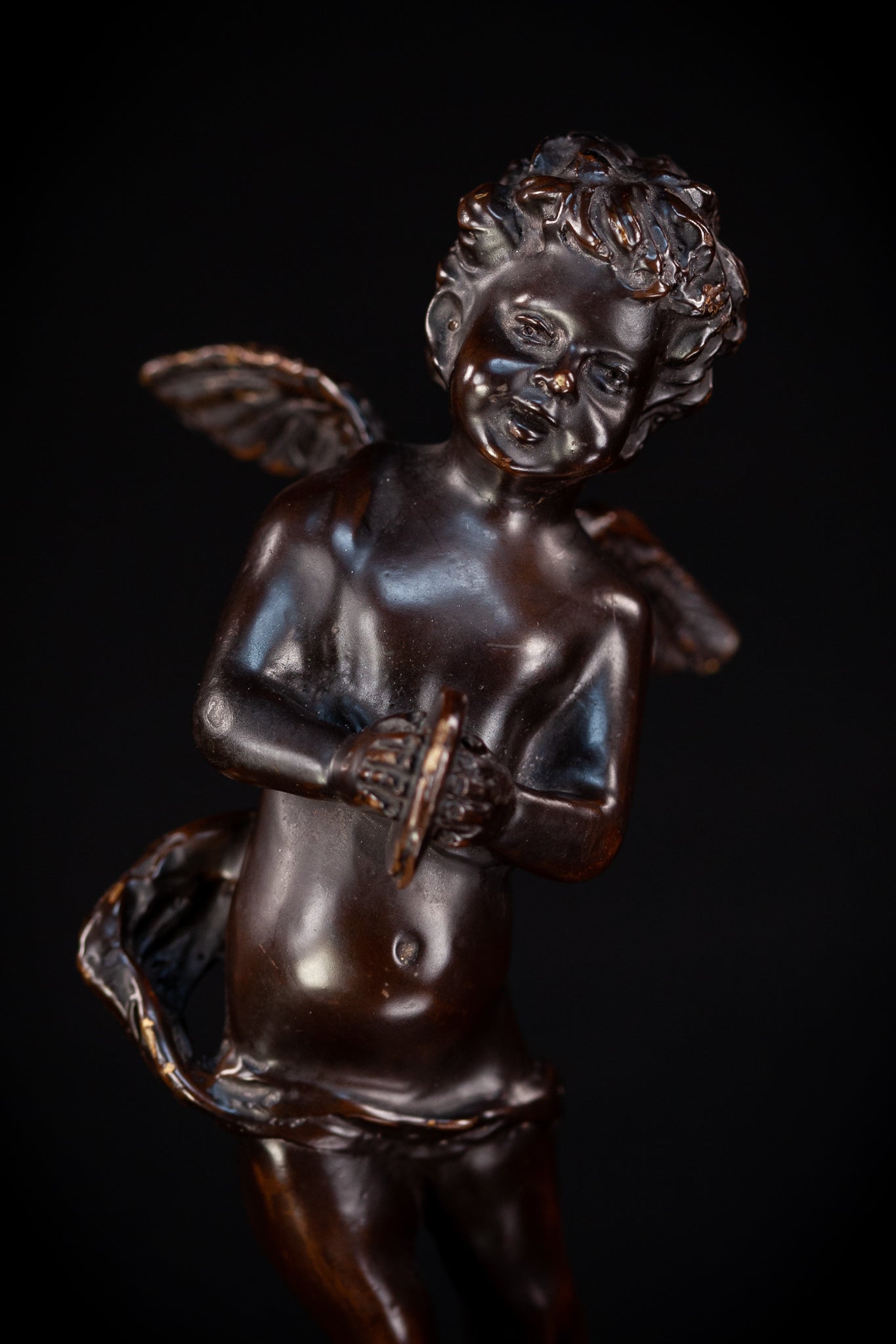Angel Bronze Sculpture by A Moreau | Antique 11" / 28 cm