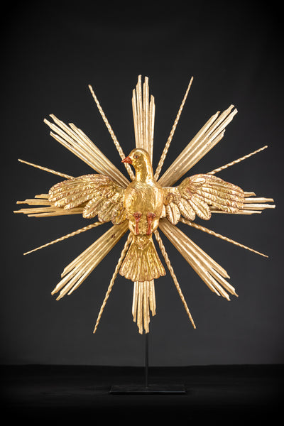 God The Holy Spirit Gilded Wood Statue | 1800s Antique