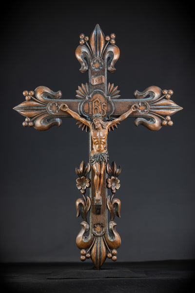 32.3" / 82 cm | Church Wall Crucifix | Antique 1800s