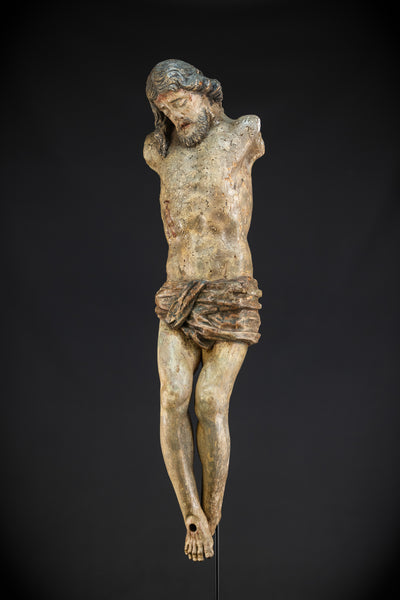 Corpus Christi Baroque Wood Sculpture | 1700s Antique | 34.2”/ 87 cm