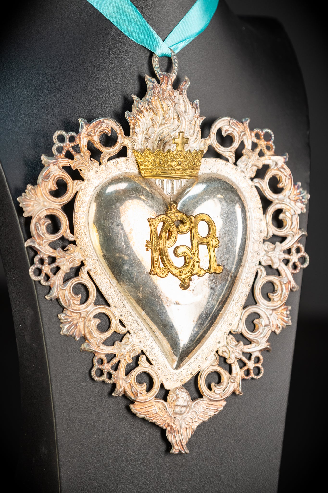 9.3" Solid Silver Votive Heart | 1800s  For Grace Received