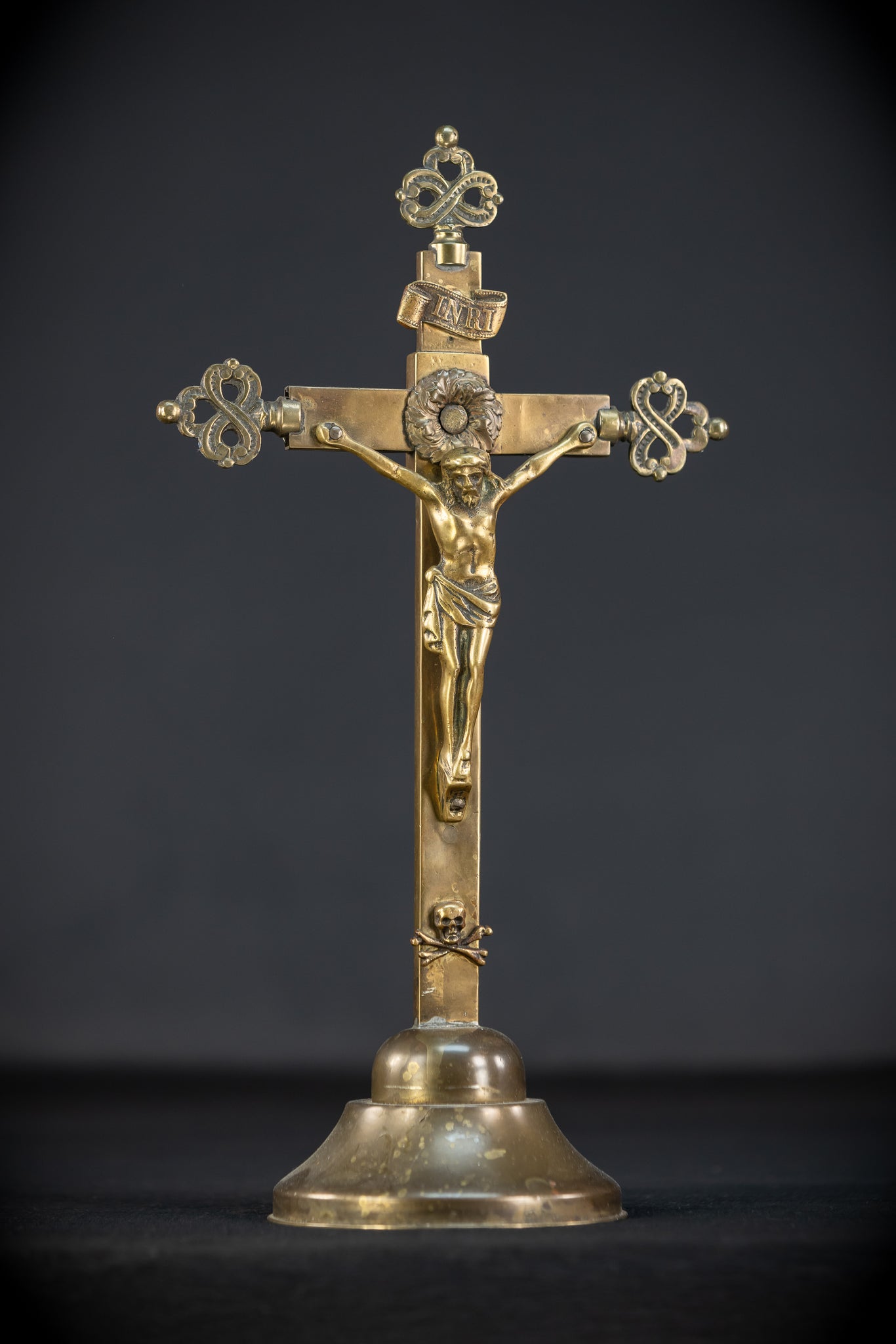 Altar Crucifix | French 1700s Gilded Bronze | 13.8"