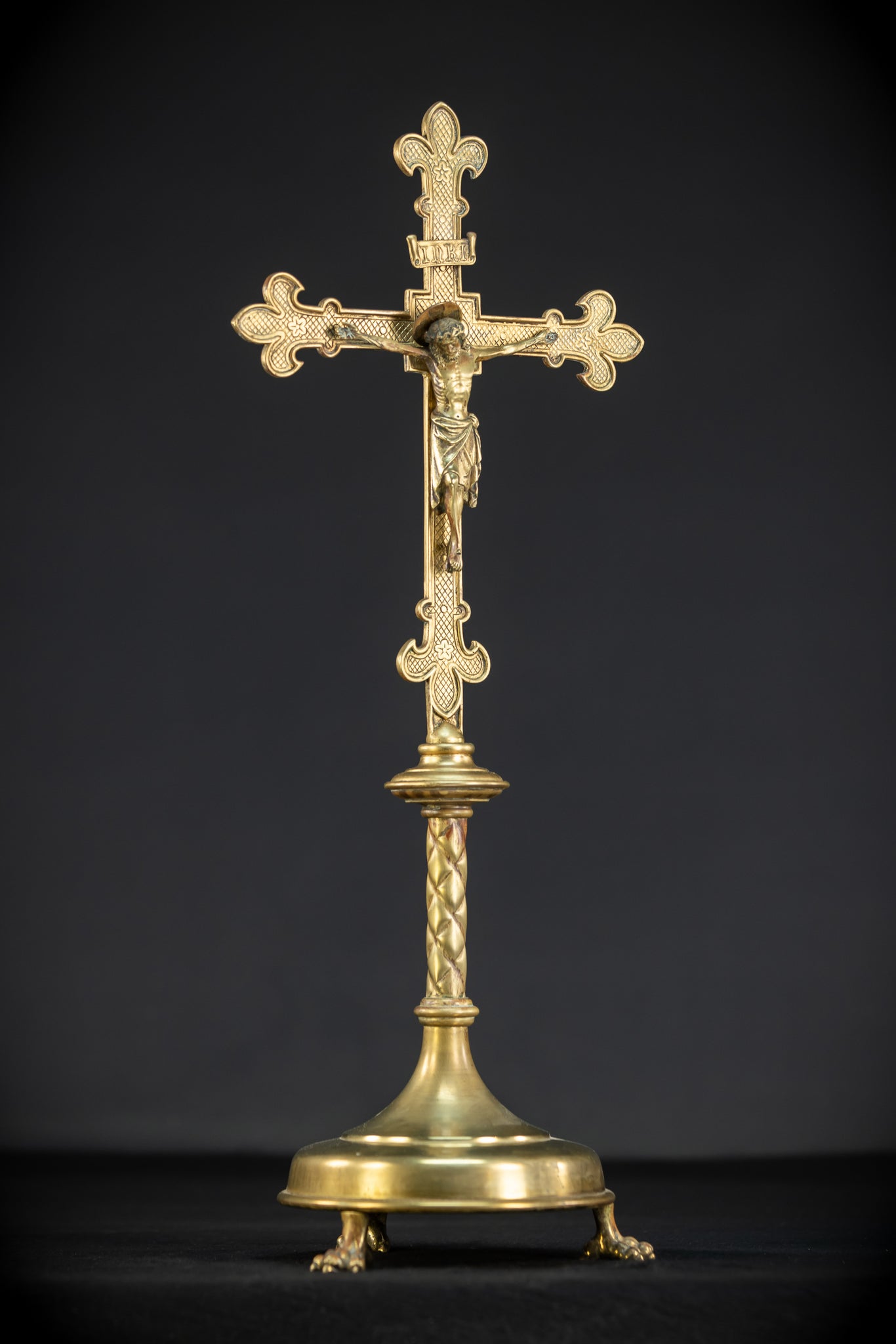 Altar Crucifix | 1800s French Gilded Bronze | 23"