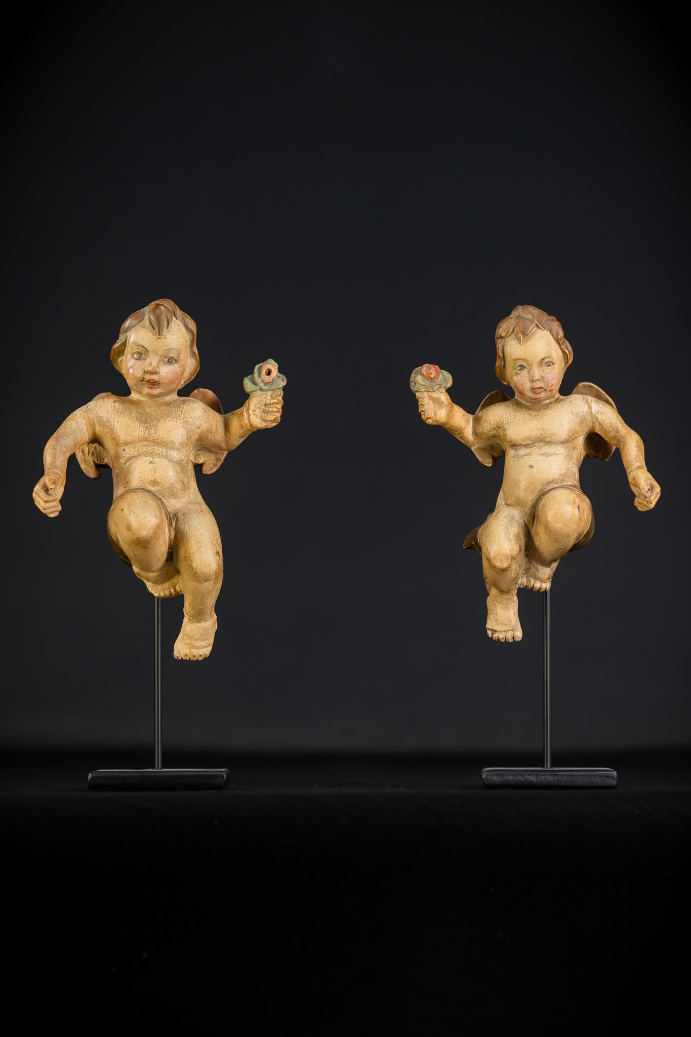 Angel Statues Pair | 1800s | 7.5"/ 19 cm