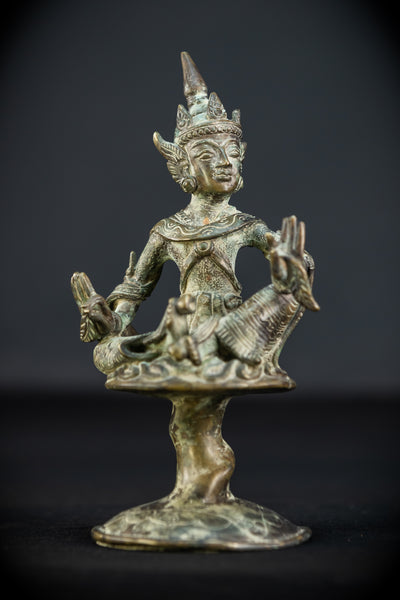 Bodhisattva on Rising Lotus Indonesian Bronze | 9.3" / 23.5 cm