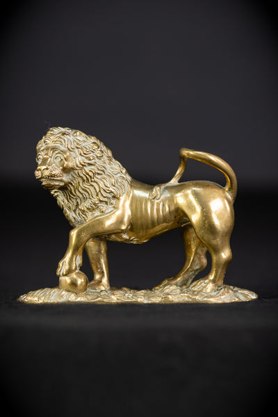 Bronze Lion Statue | Antique 1700s |  4.7"/ 12 cm