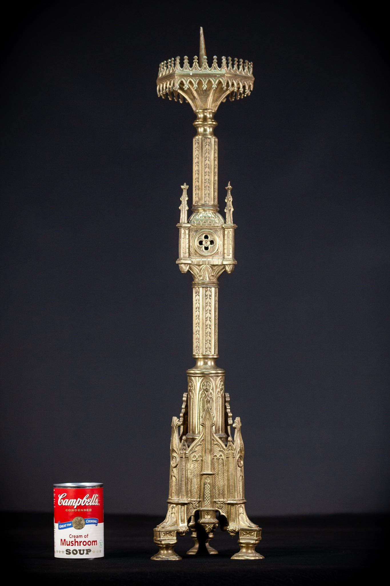 Pair of Gilded Bronze Candlesticks | 1800s Antique | 28.7" / 73 cm