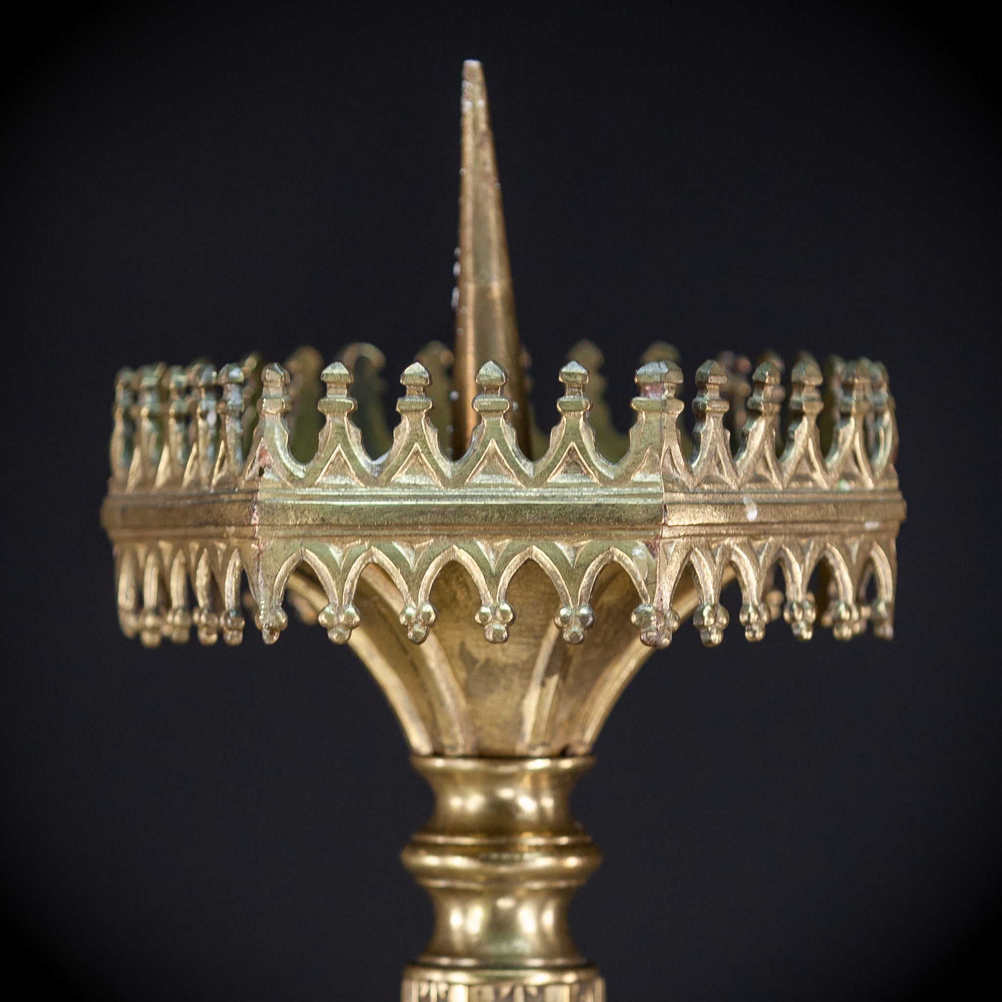 Pair of Gilded Bronze Candlesticks | 1800s Antique | 28.7" / 73 cm
