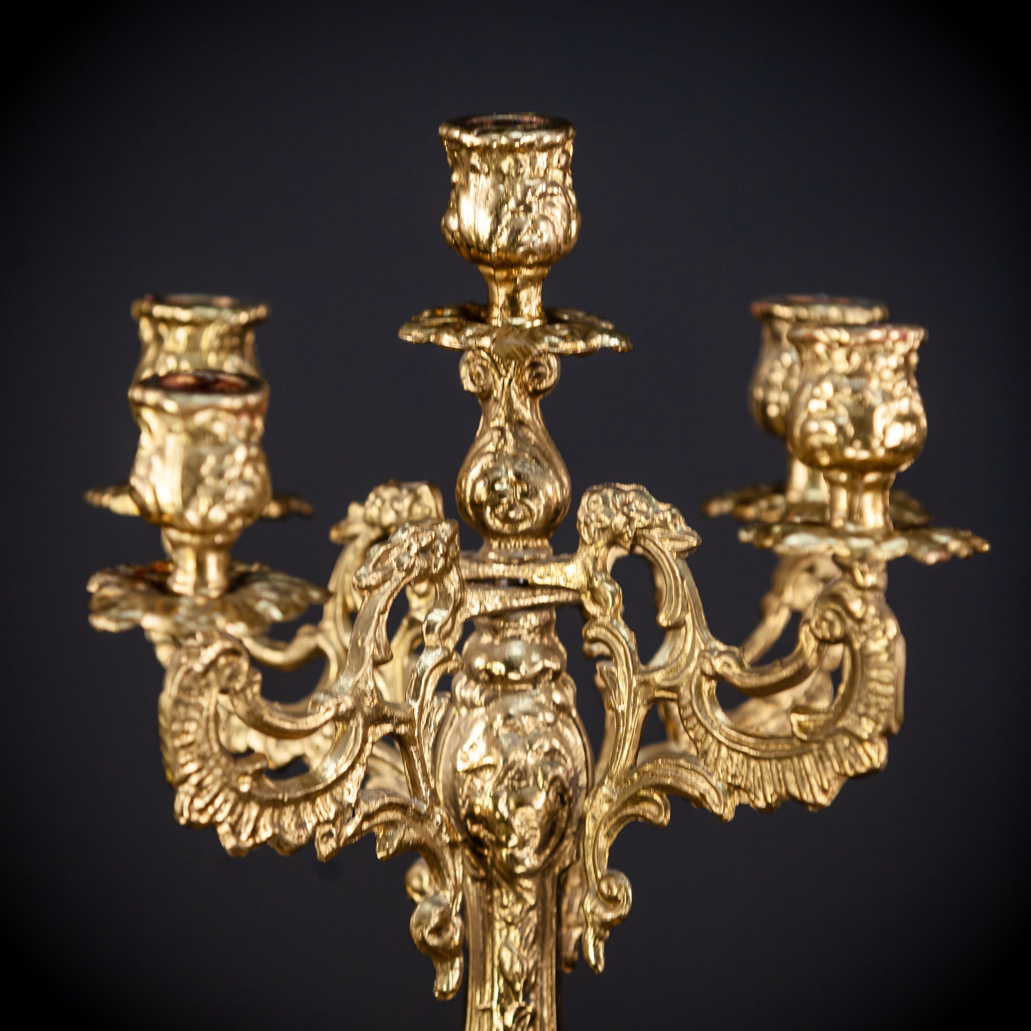 Bronze Candelabras  | Vintage 16.5" / 42 cm