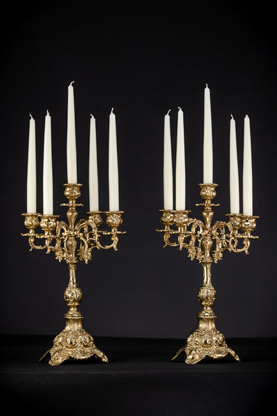 Bronze Candelabras  | Vintage 17.3" / 44 cm