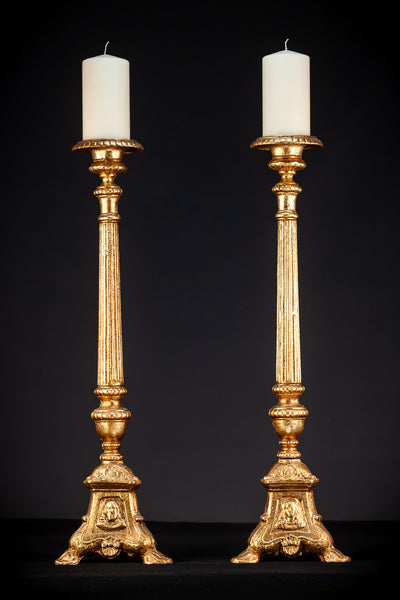  Candlesticks Pair | Cast Iron 27.6" / 70 cm