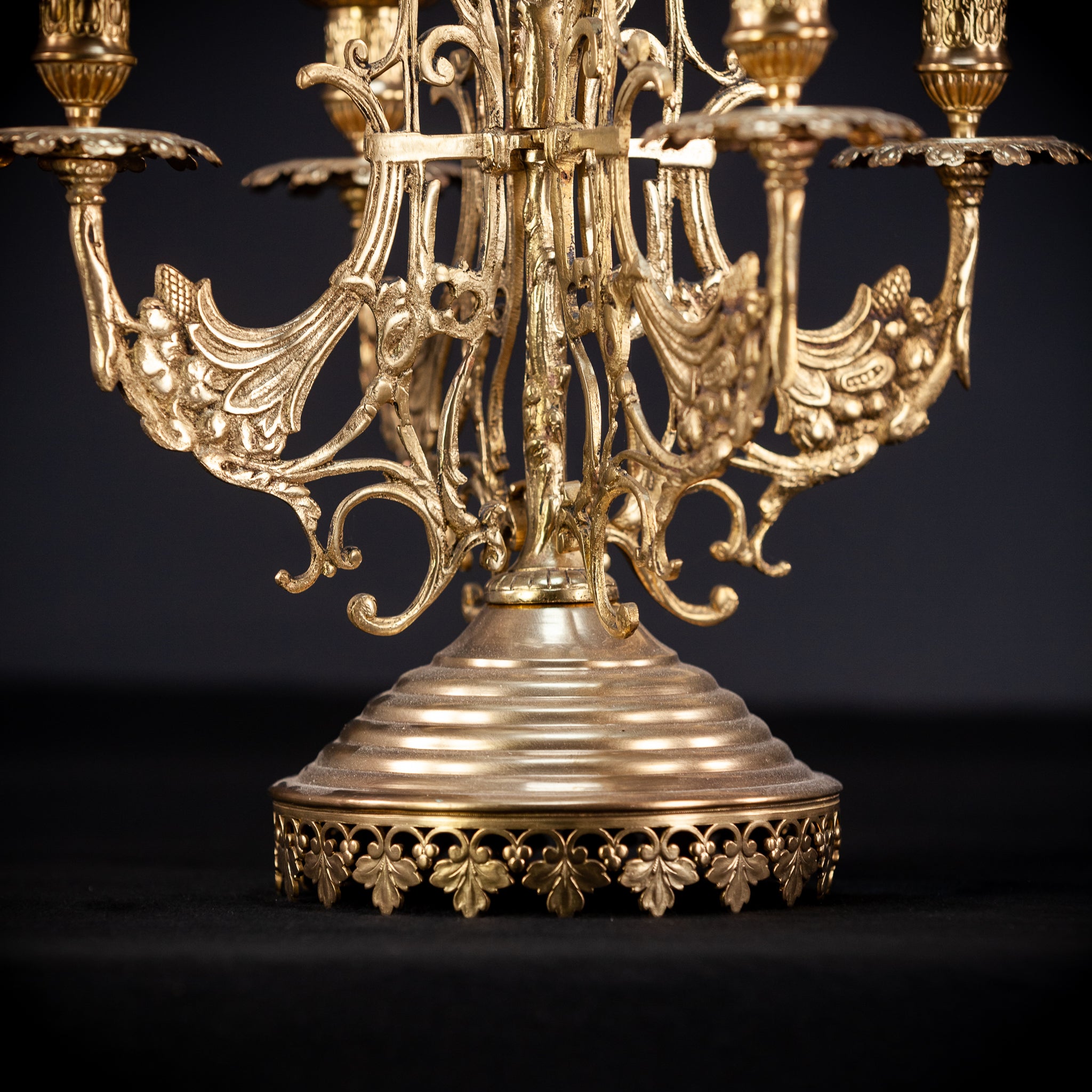 Bronze Brass Candelabras Pair |  15.7" / 40 cm