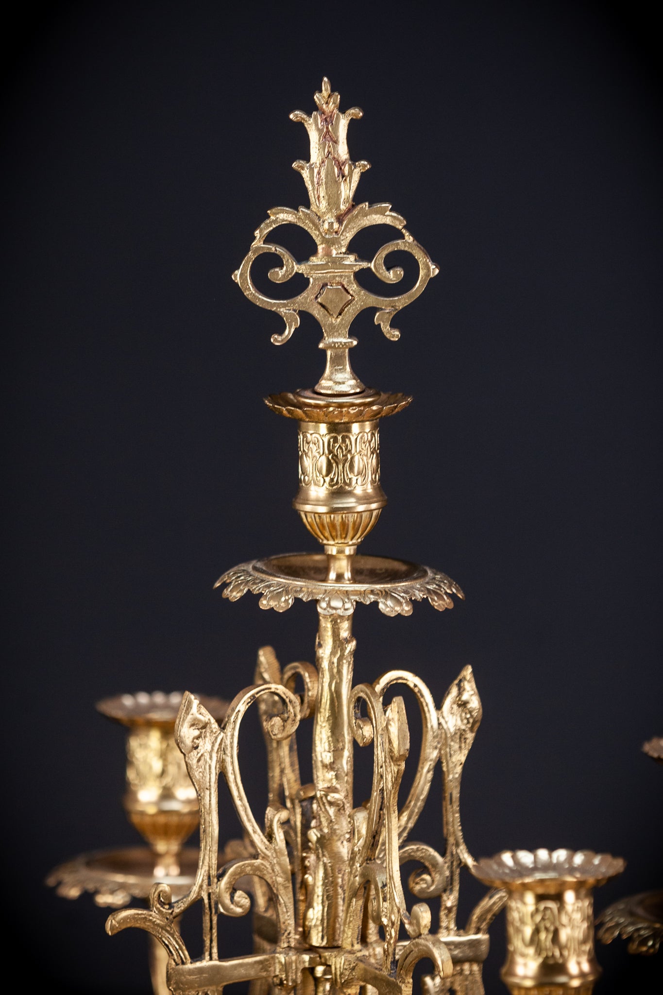 Bronze Brass Candelabras Pair |  15.7" / 40 cm