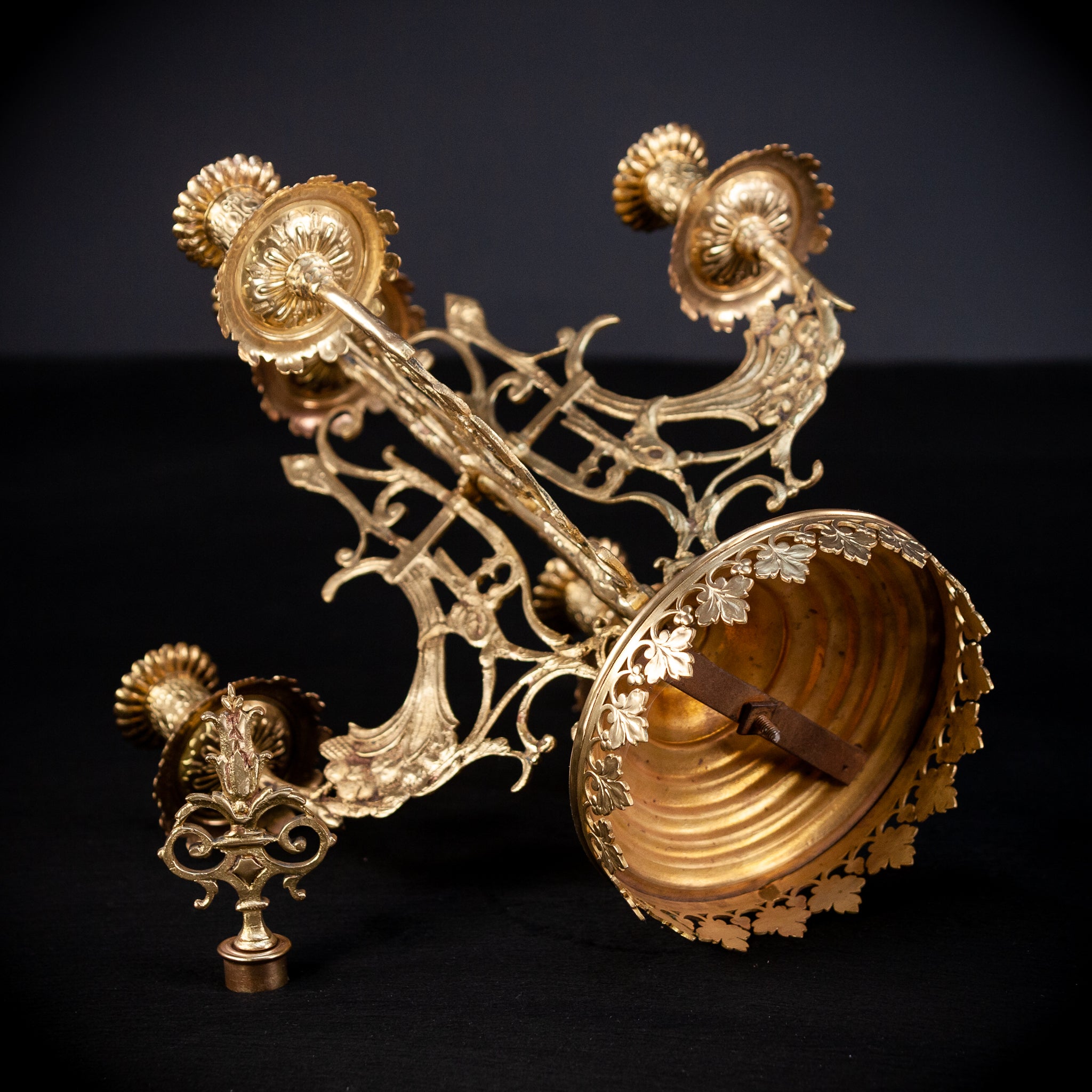 Bronze Brass Candelabras Pair |  15.7" / 40 cm