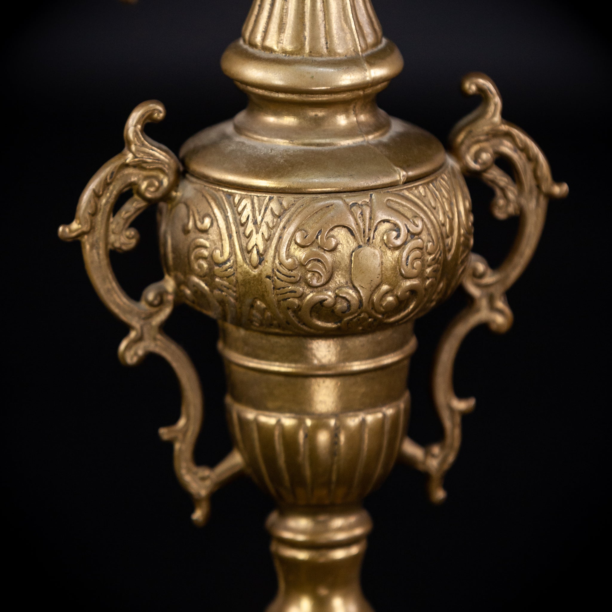 Pair of Baroque Bronze Candelabras | Vintage 16.1" / 41 cm