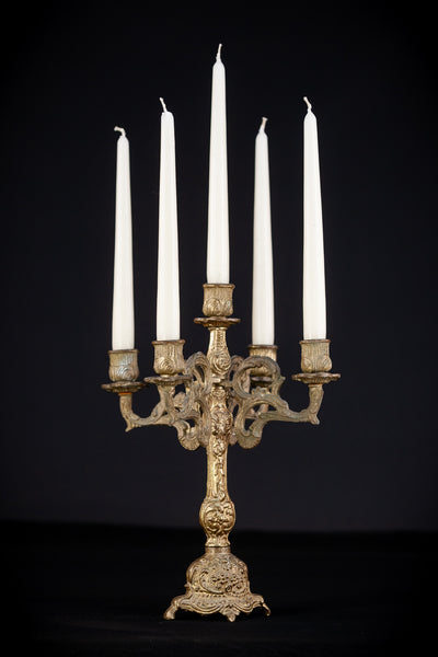  Bronze Candelabra  | Vintage 13.4" / 34 cm