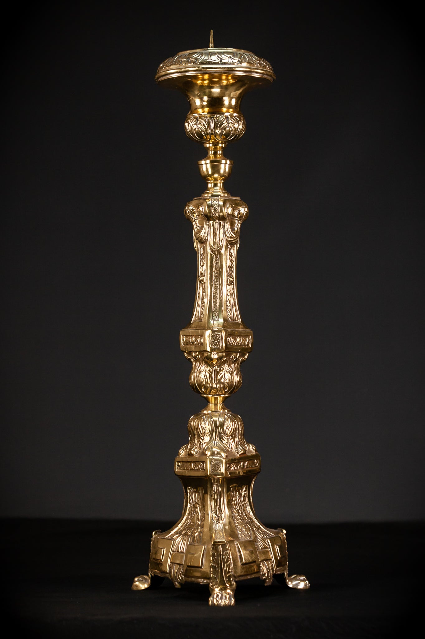 Pair of French Baroque Candlesticks | 1700s Antique | 26" / 66 cm