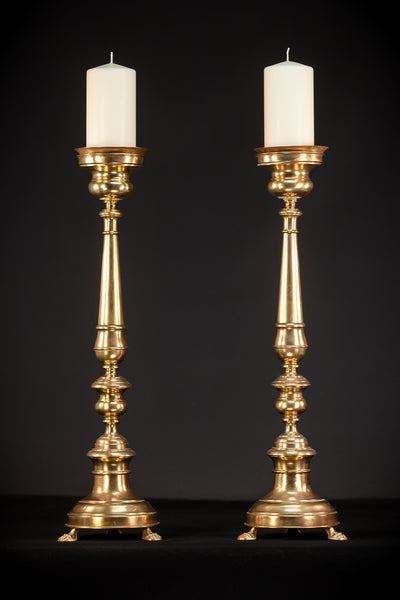 Pair Baroque Candlesticks 1800s | 26.8"