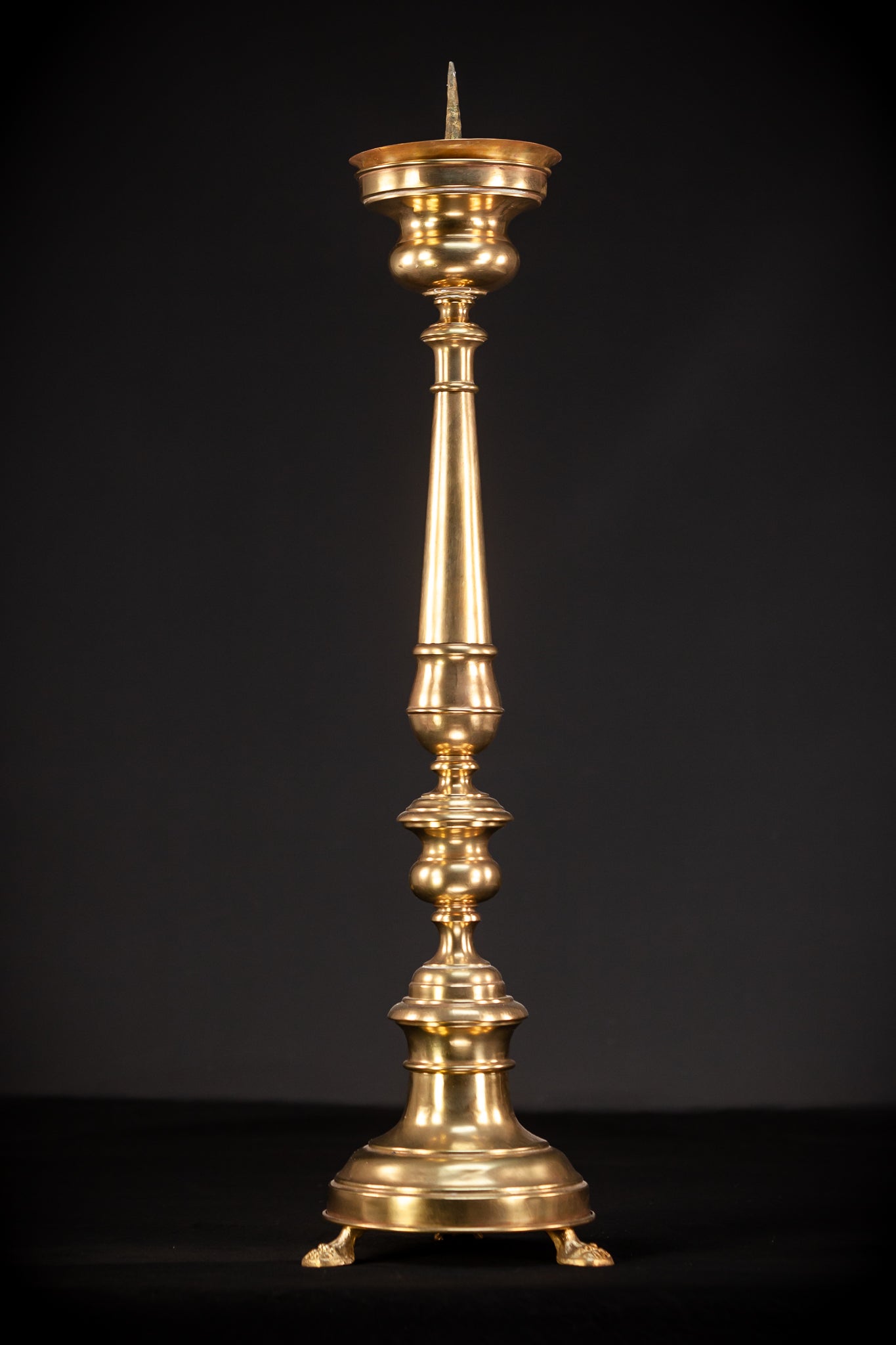 Pair of Baroque Candlesticks | 1800s Antique | 26.8" / 68 cm