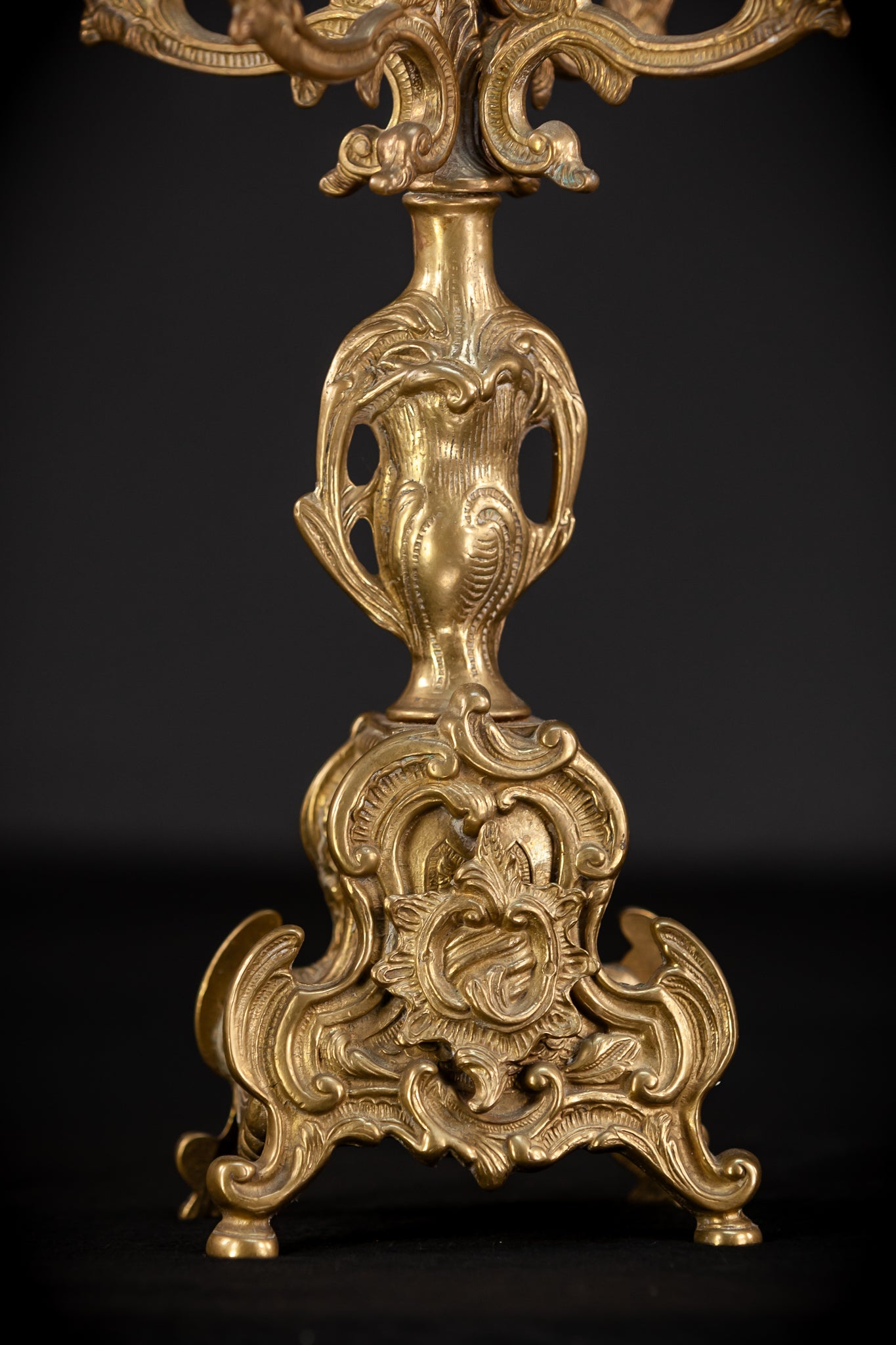 Pair of Baroque Bronze Candelabras | Vintage 16.5" / 42 cm