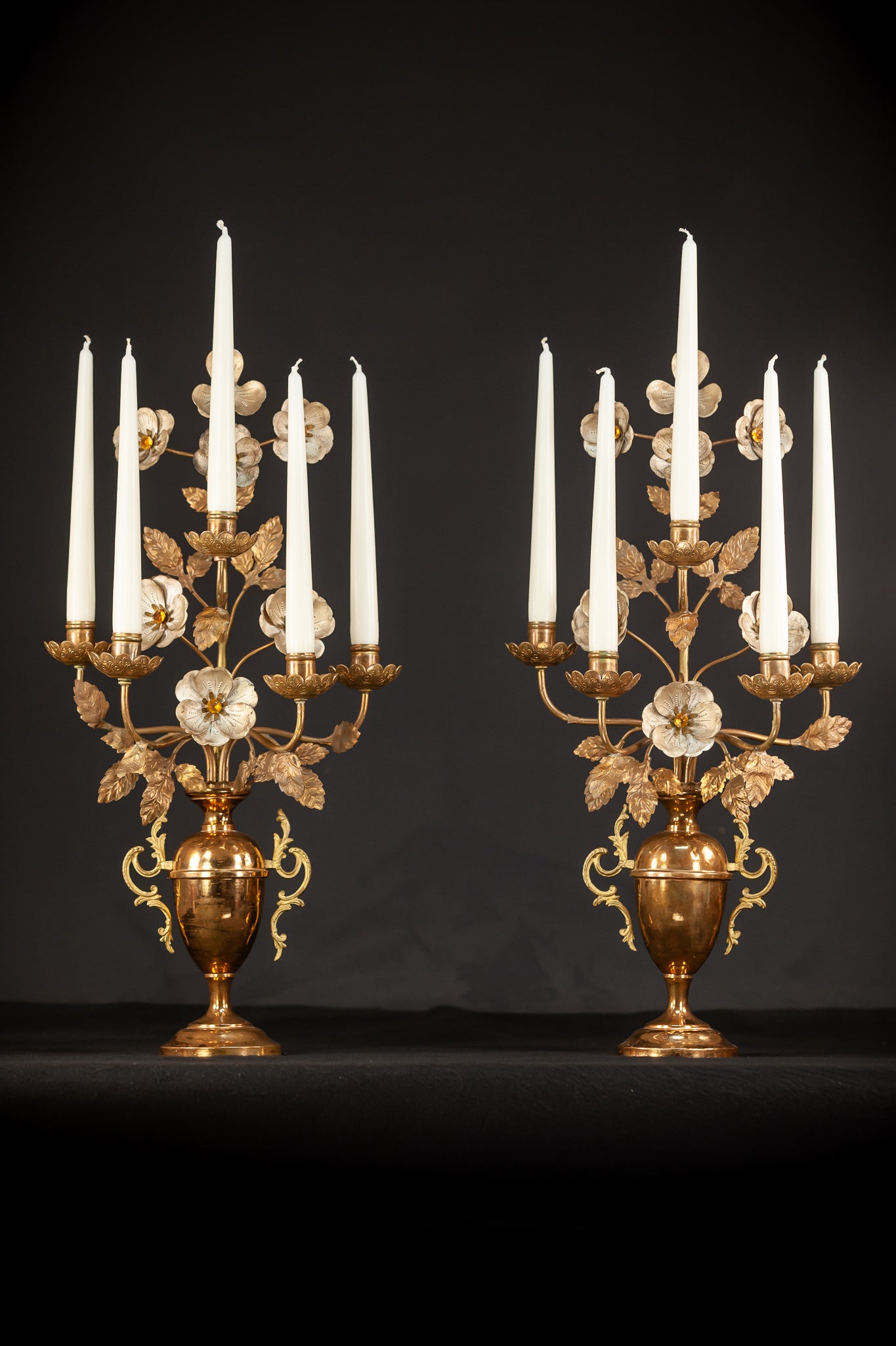 Altar Vases Pair | Bronze and Brass | 23"