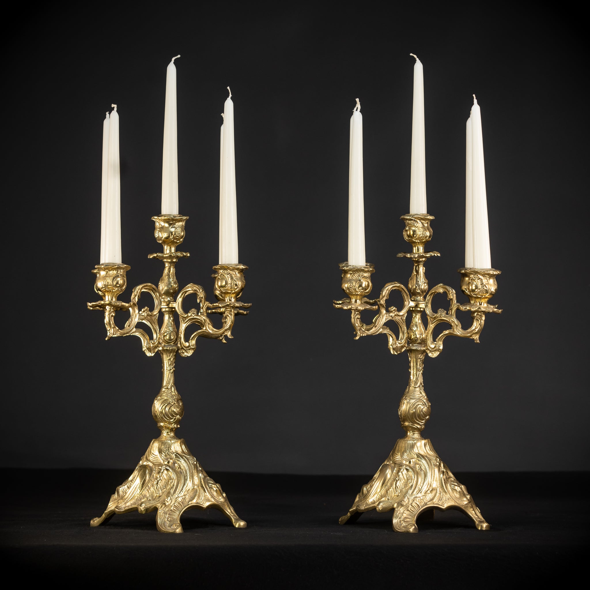 Pair of Bronze Candelabras - 5 Lights | 1900s Vintage | 16.1" / 41 cm