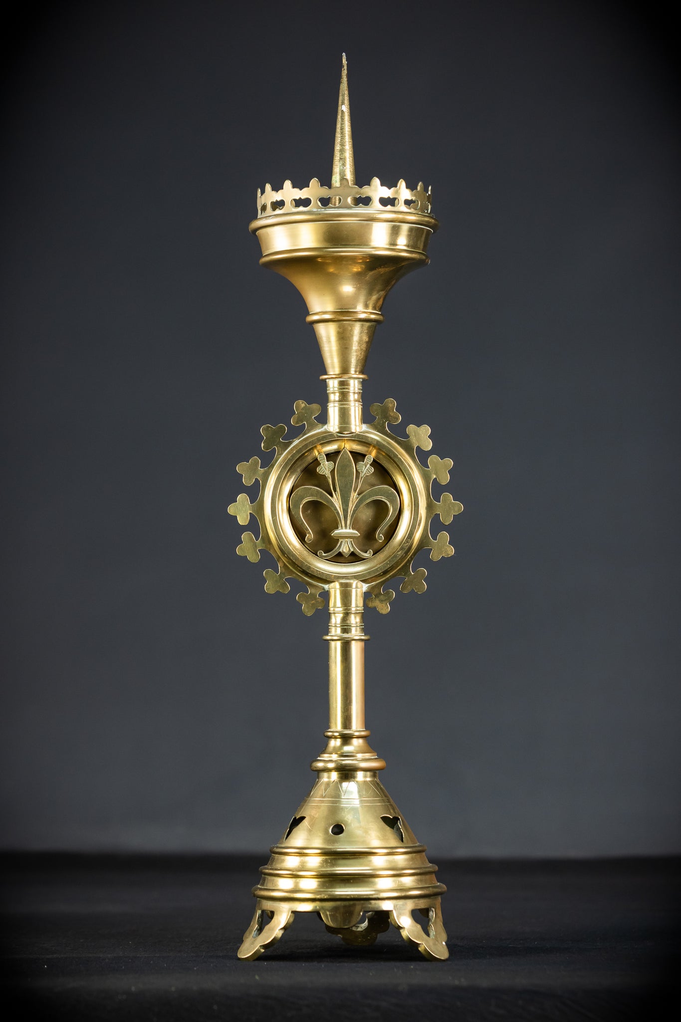 Pair of Gilded Bronze Candle Holders | 1800s Antique | 22.4"