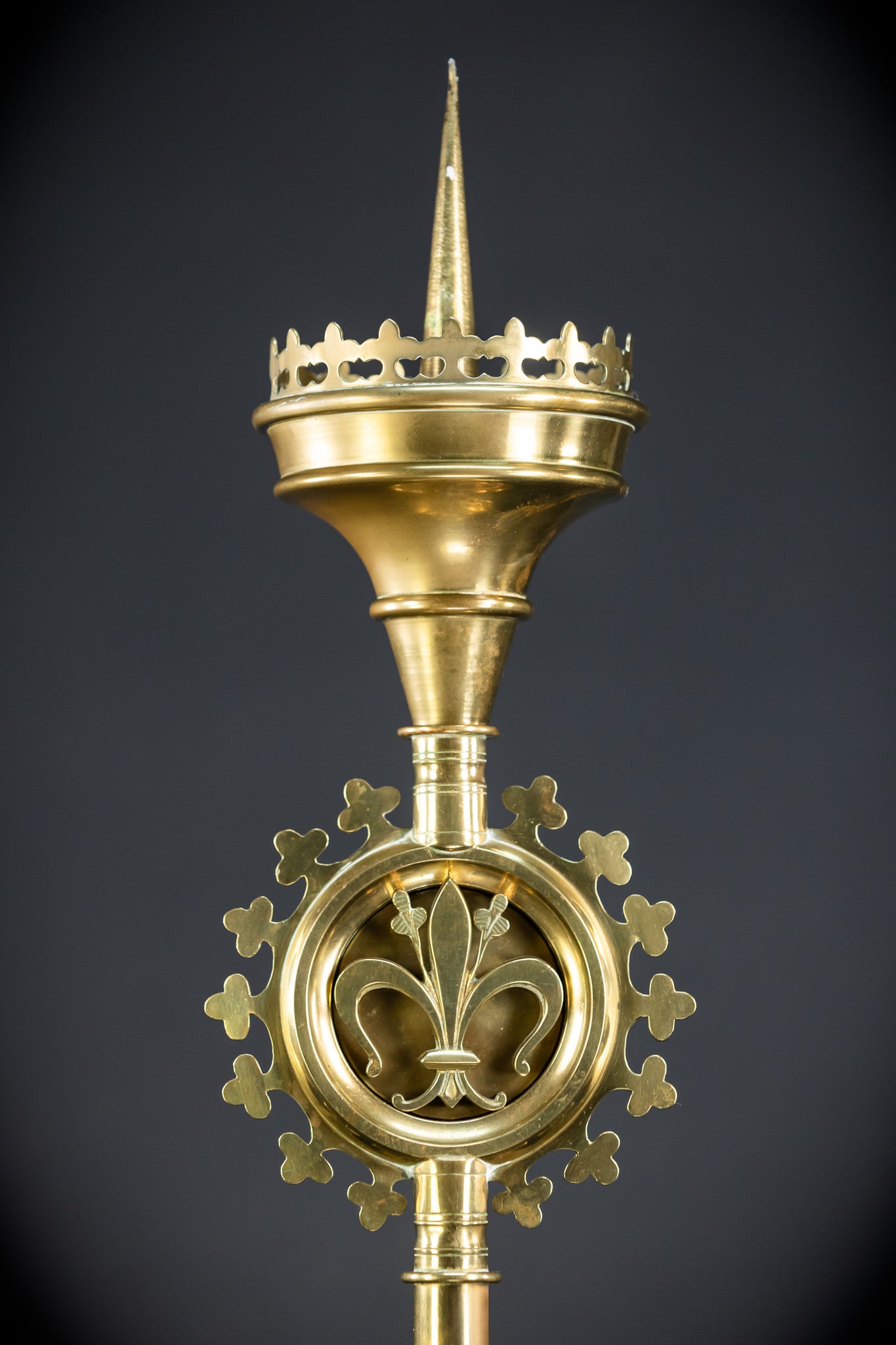 Pair of Gilded Bronze Candle Holders | 1800s Antique | 22.4"