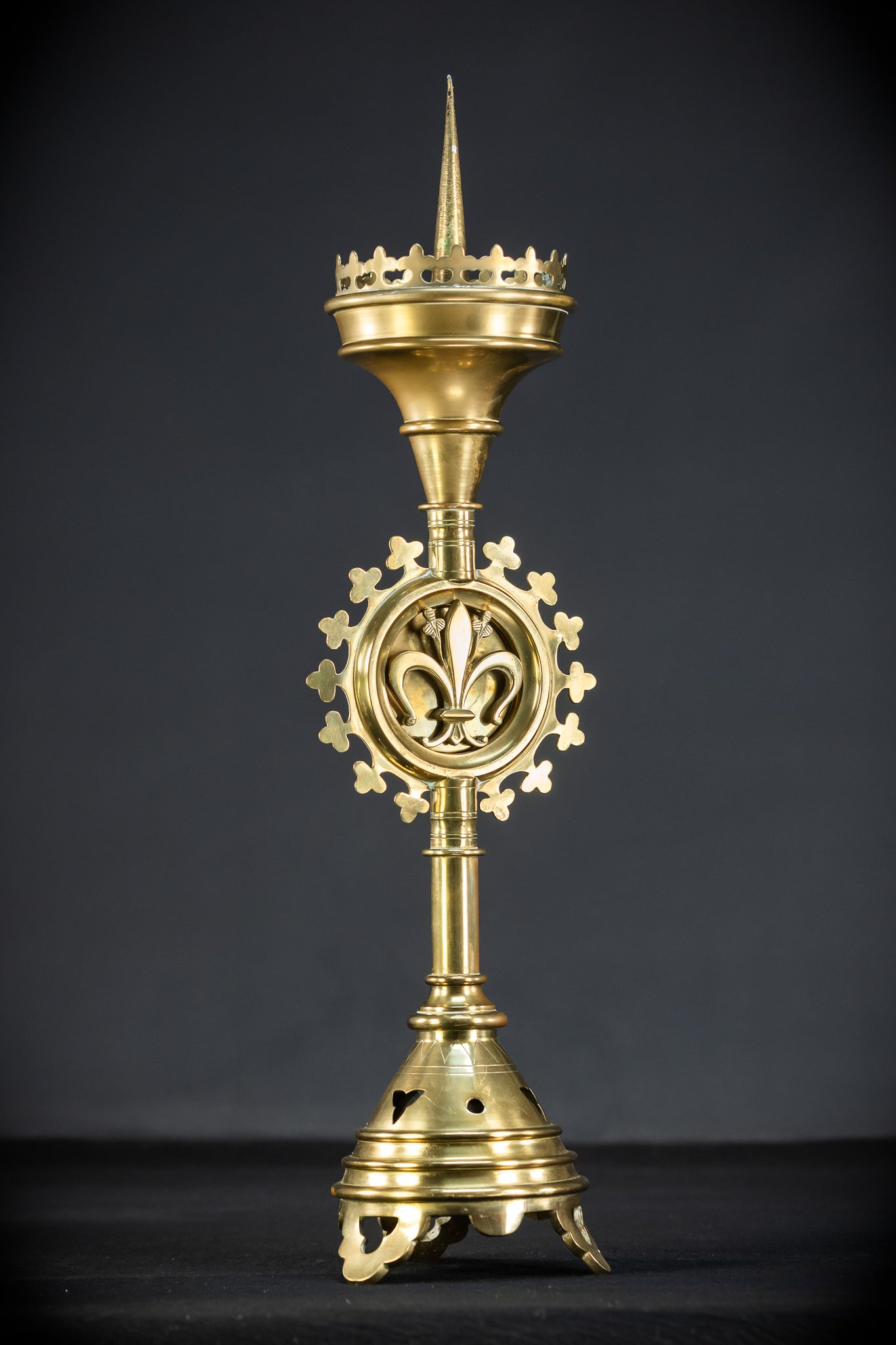 Pair of Gilded Bronze Candle Holders | 1800s Antique | 22.4"