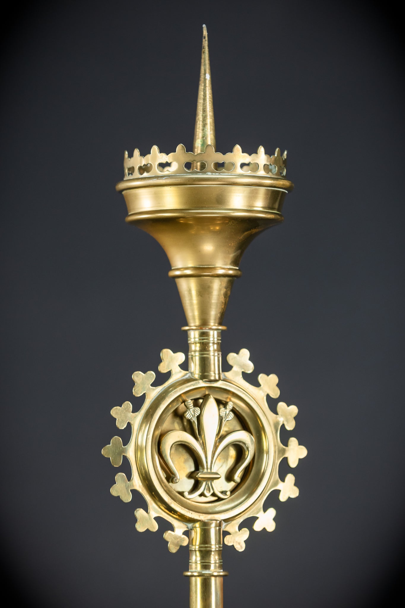 Pair of Gilded Bronze Candle Holders | 1800s Antique | 22.4"