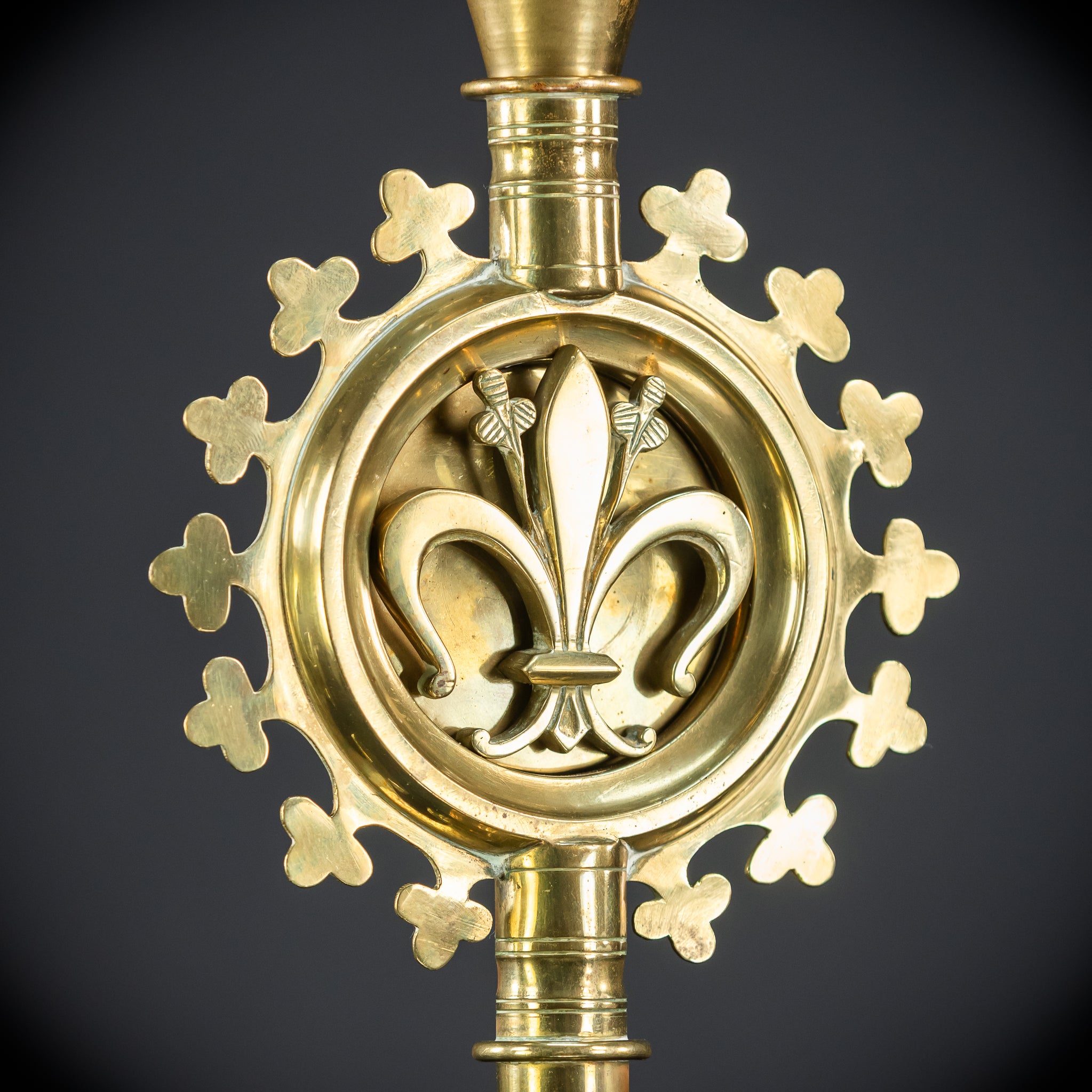 Pair of Gilded Bronze Candle Holders | 1800s Antique | 22.4"