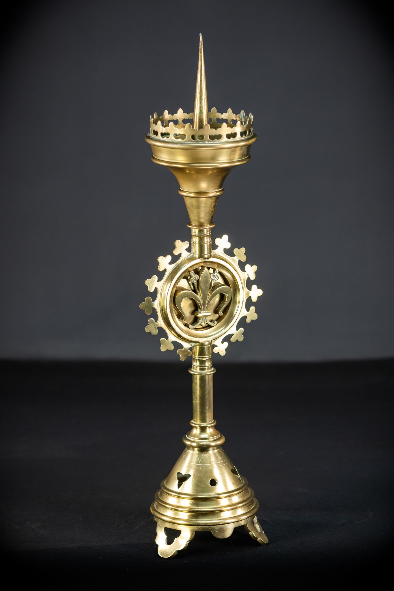 Pair of Gilded Bronze Candle Holders | 1800s Antique | 22.4"