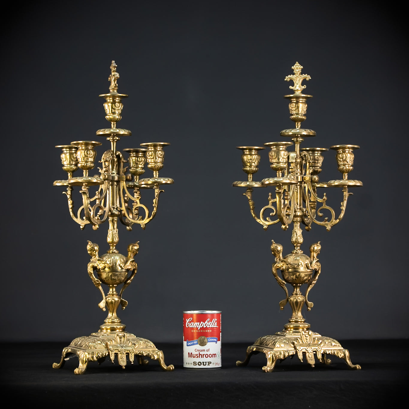 Candelabra Pair | 1800s Bronze | Neo-Reneissance | 21.5"