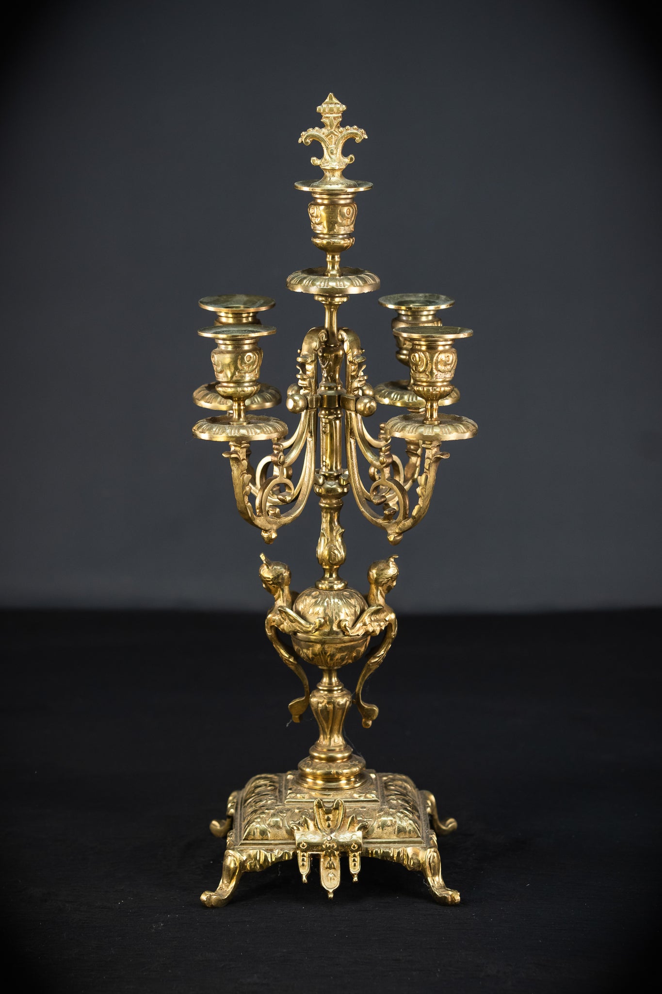 Candelabra Pair | 1800s Bronze | Neo-Reneissance | 21.5"