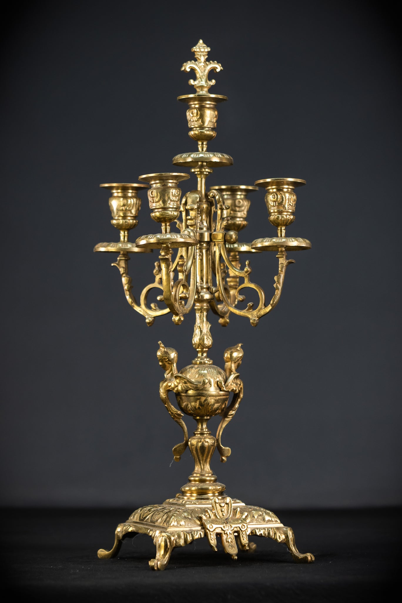 Candelabra Pair | 1800s Bronze | Neo-Reneissance | 21.5"